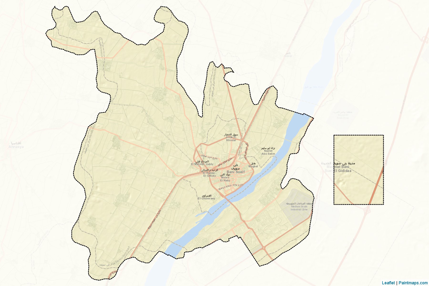 Muestras de recorte de mapas Bany Sweif (Bani Suwayf)-2