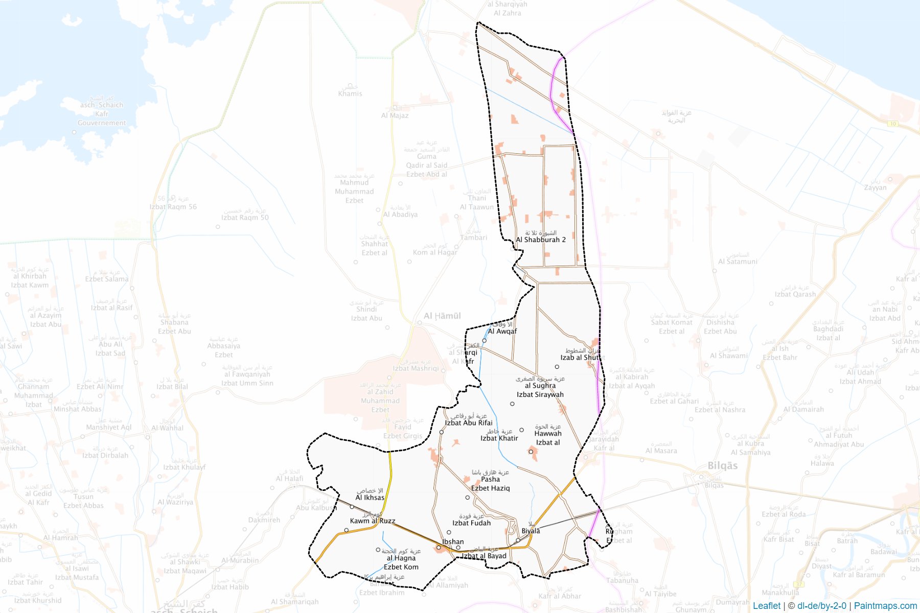 Muestras de recorte de mapas Beela (Kafr ash Shaykh)-1