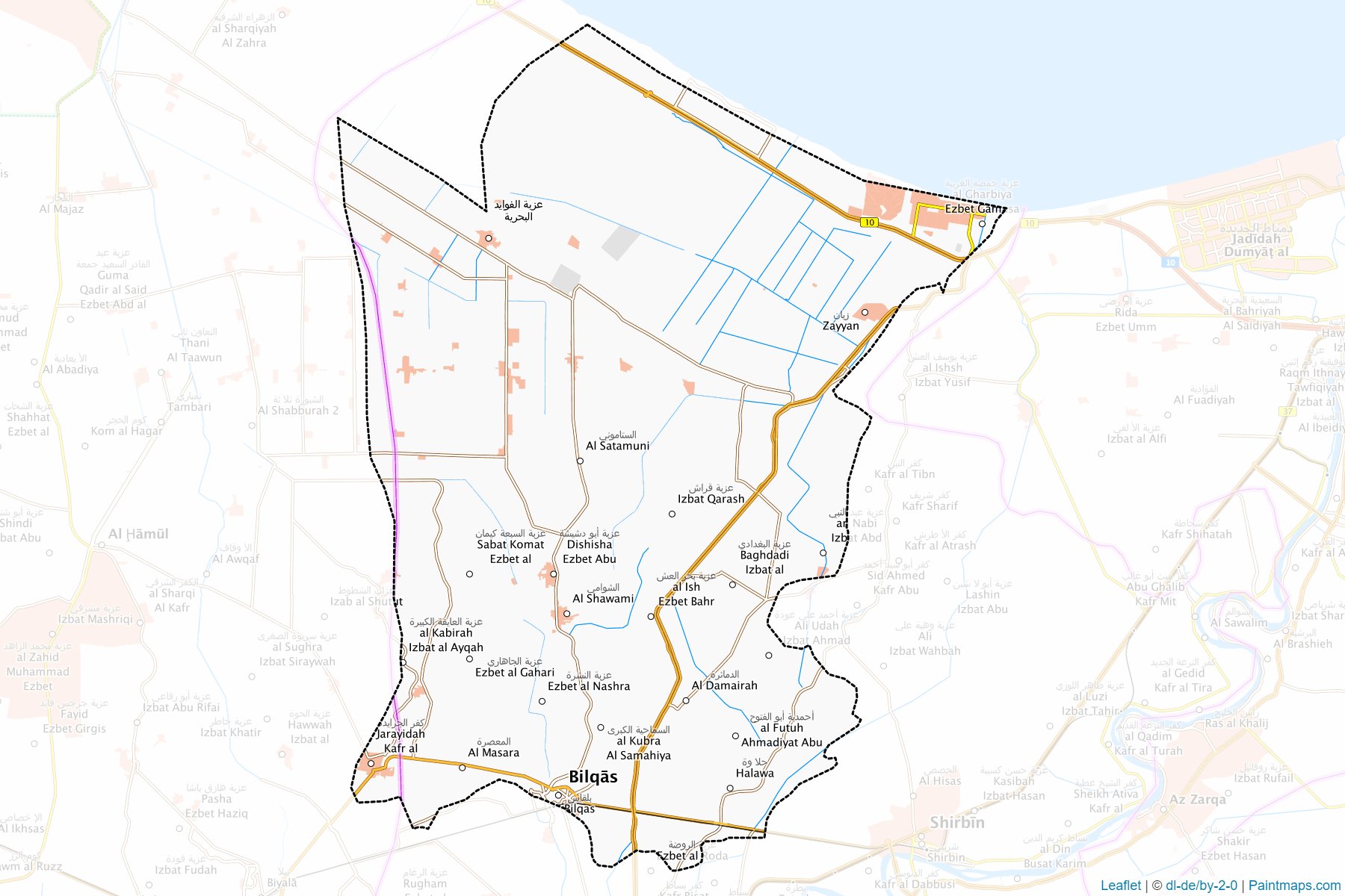 Muestras de recorte de mapas Belqas (Ad Daqahliyah)-1