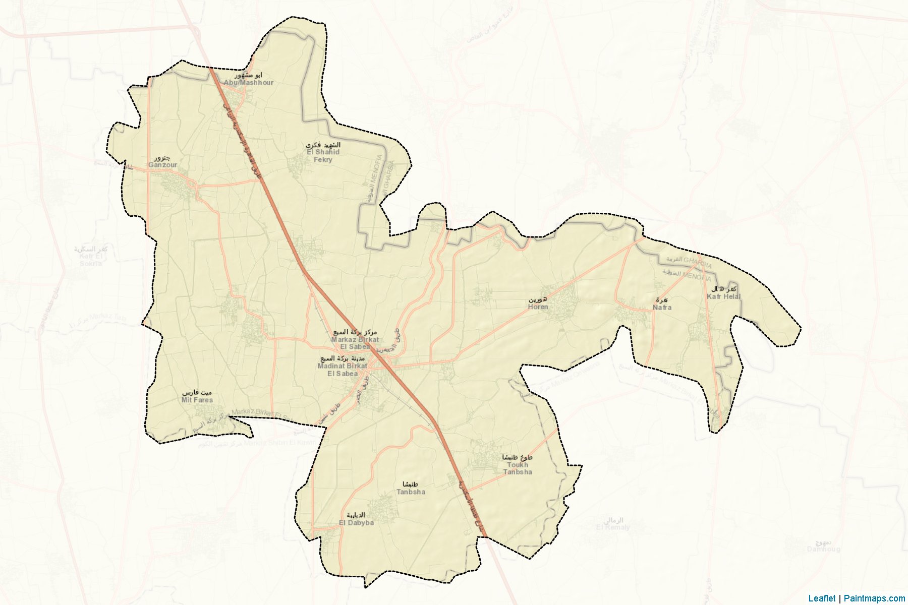 Muestras de recorte de mapas Berket El-Sab' (Al Minufiyah)-2