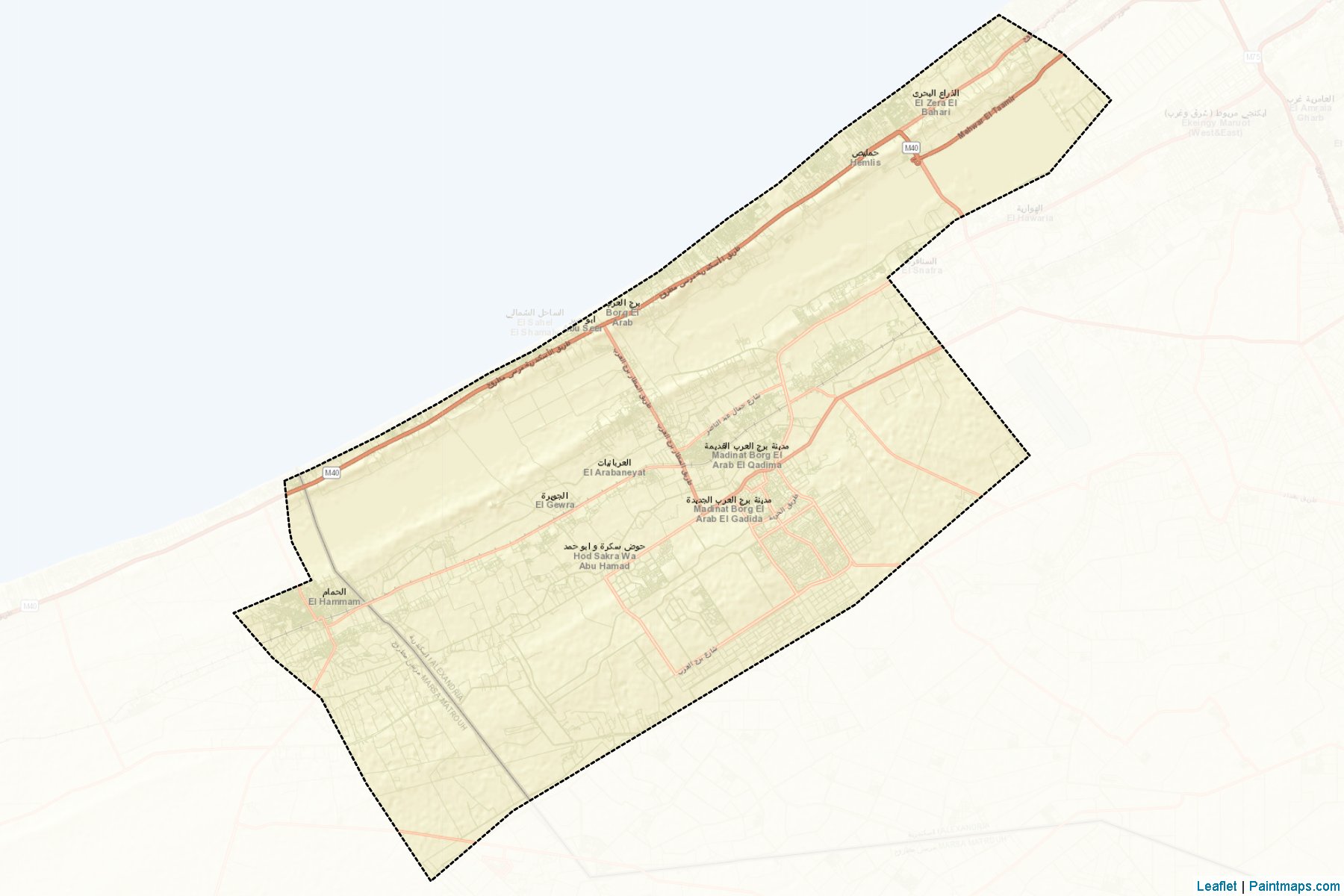 Muestras de recorte de mapas Borg El-Arab (Al Iskandariyah)-2