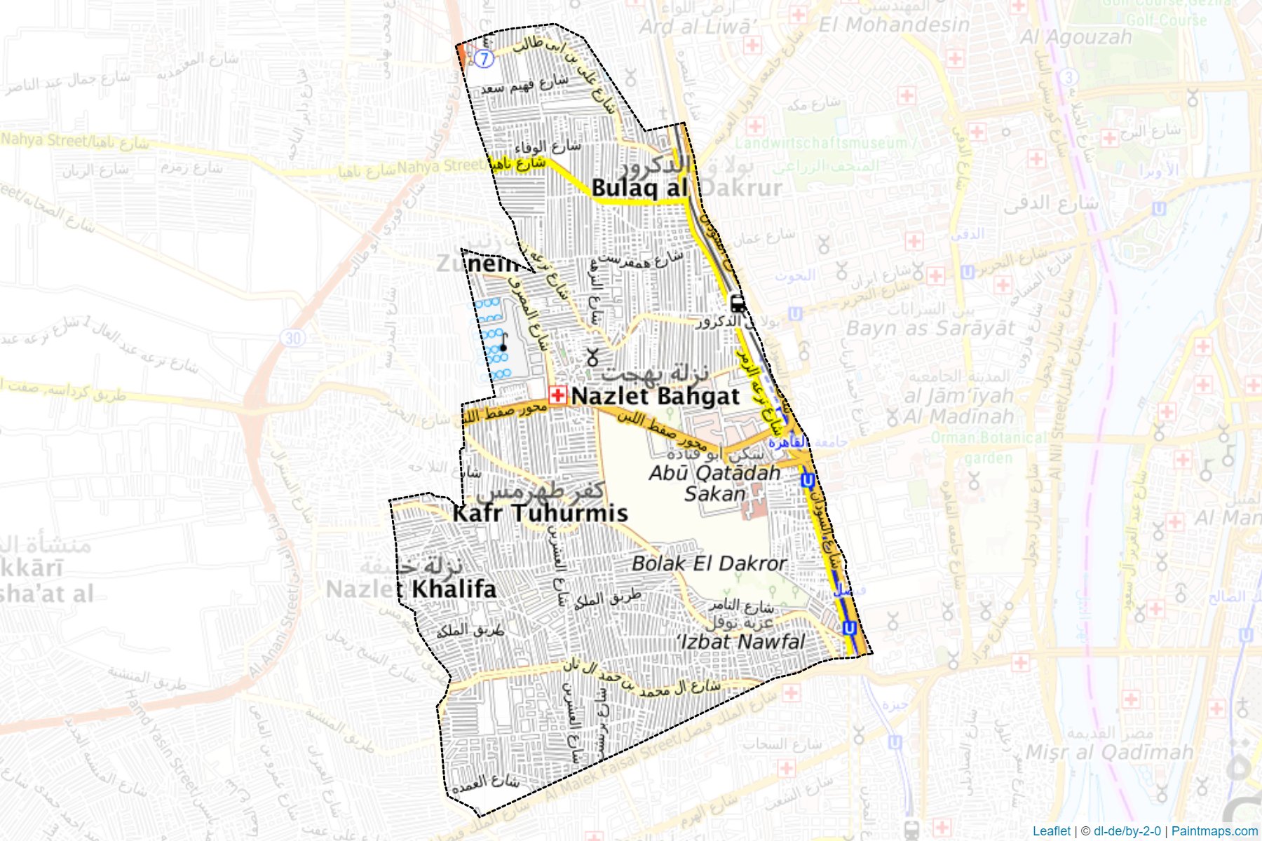 Muestras de recorte de mapas Boulaq El-Dakroor (Al Jizah)-1