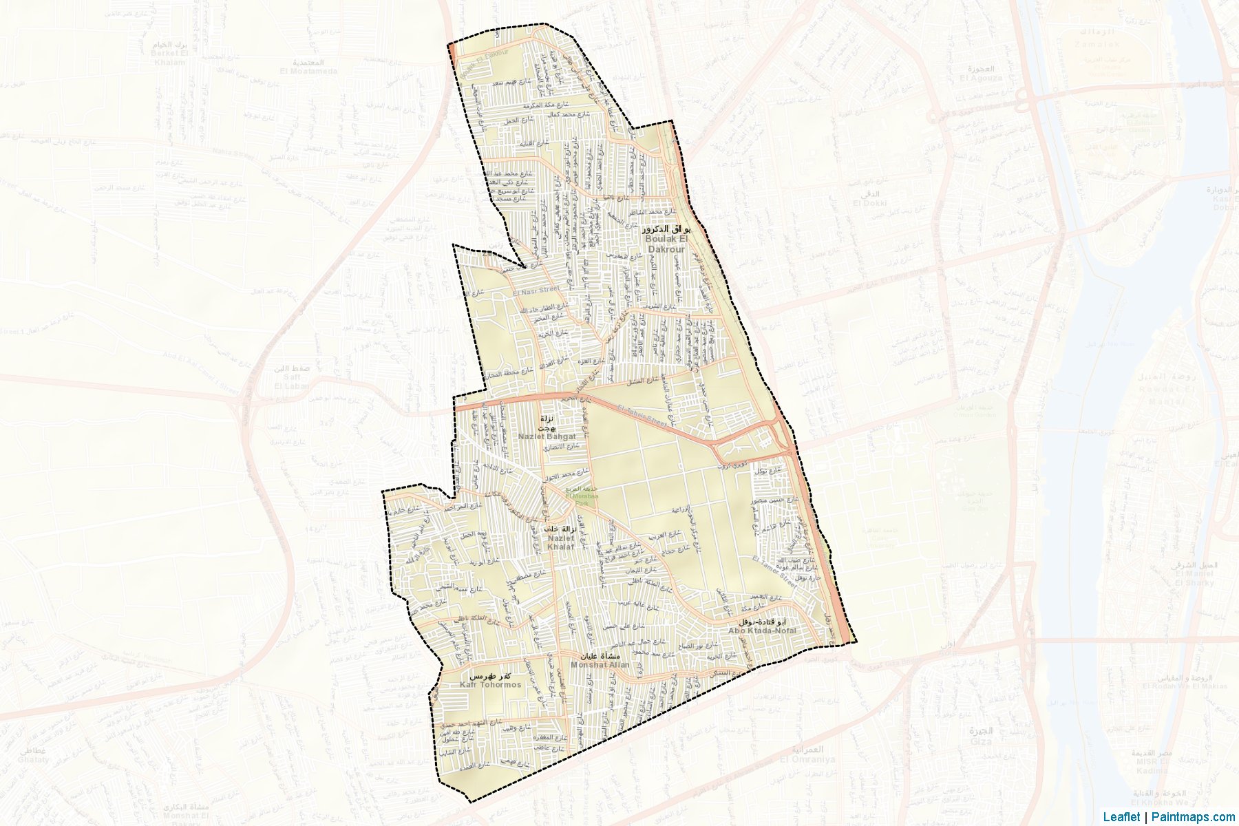 Muestras de recorte de mapas Boulaq El-Dakroor (Al Jizah)-2