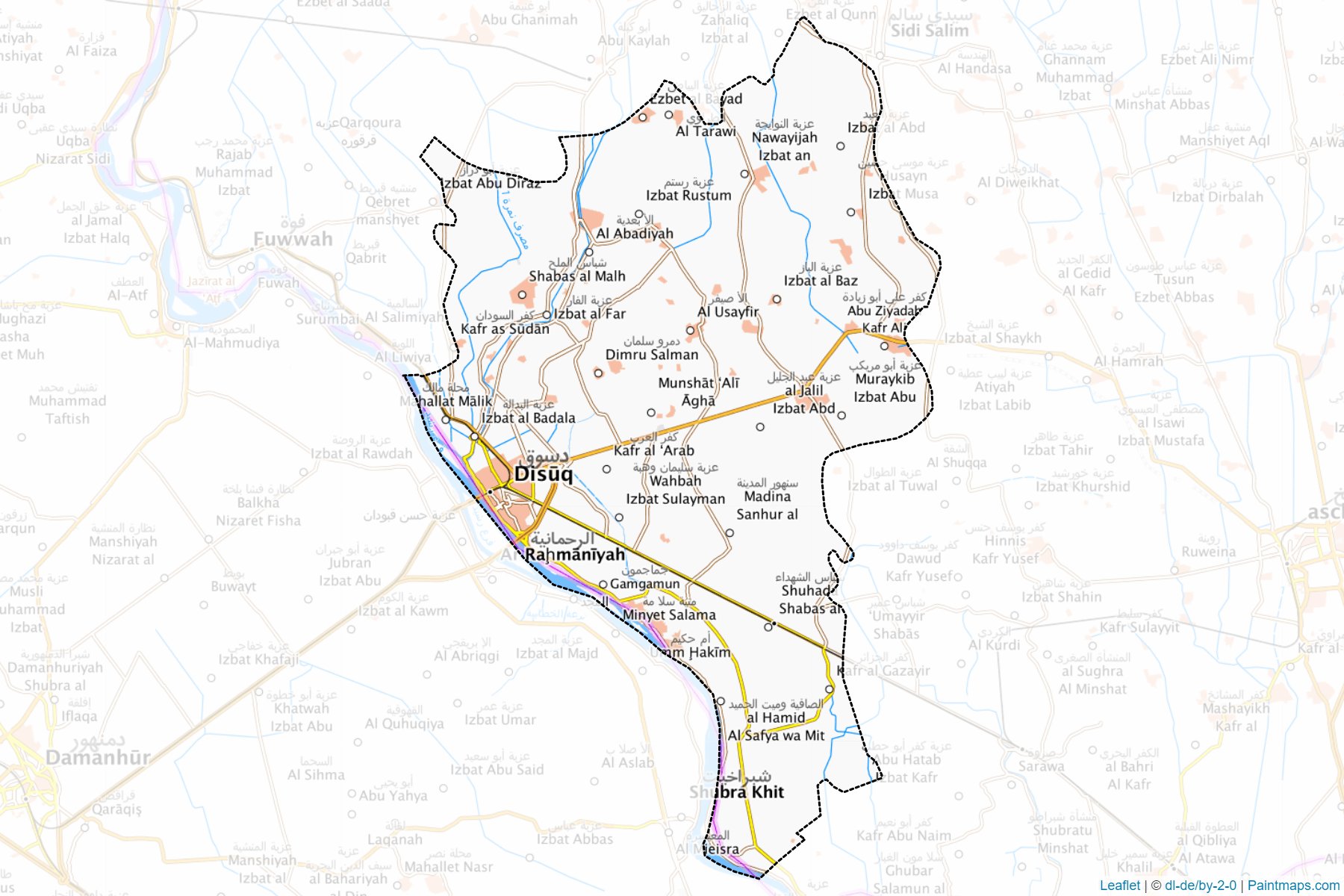 Muestras de recorte de mapas Desooq (Kafr ash Shaykh)-1