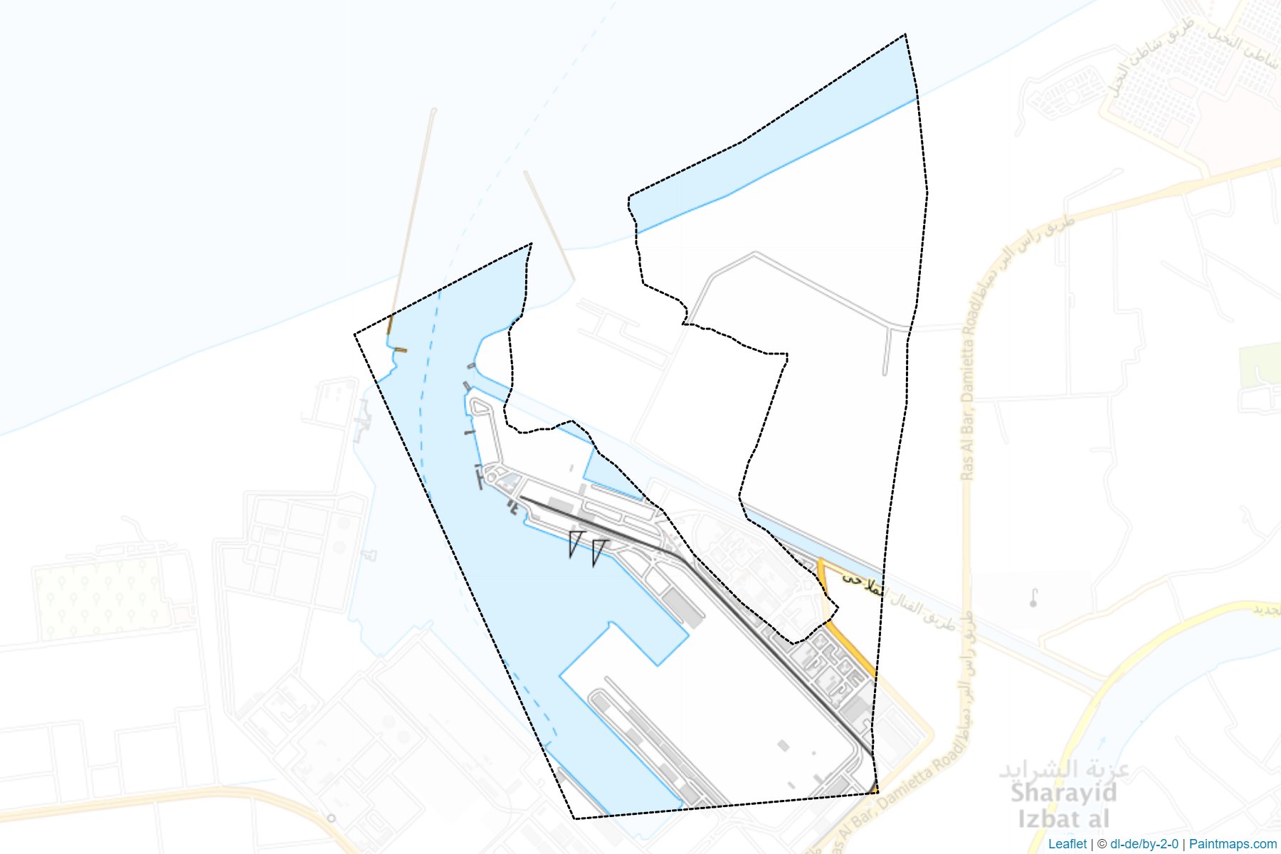 Muestras de recorte de mapas Domiat El-Gedidah Port (Dumyat)-1