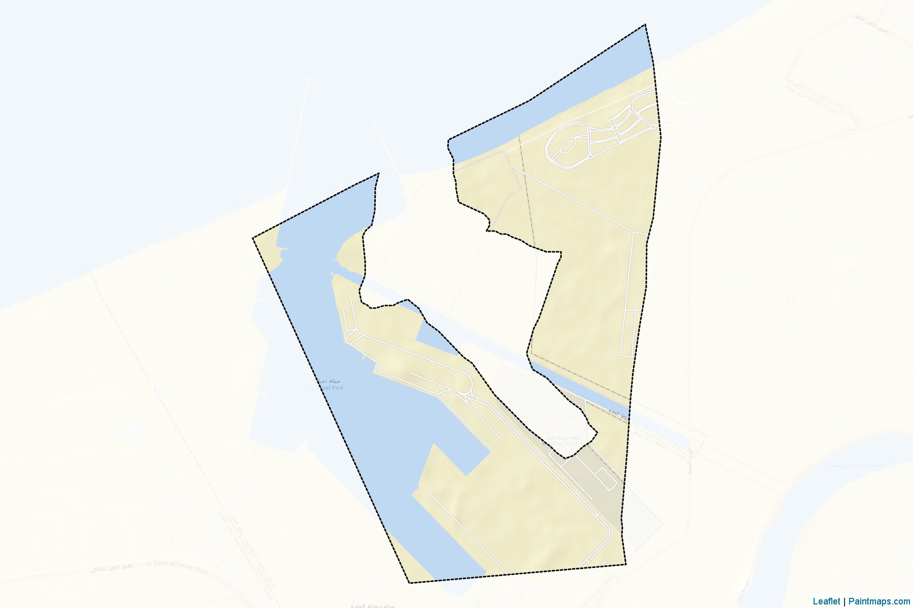 Muestras de recorte de mapas Domiat El-Gedidah Port (Dumyat)-2