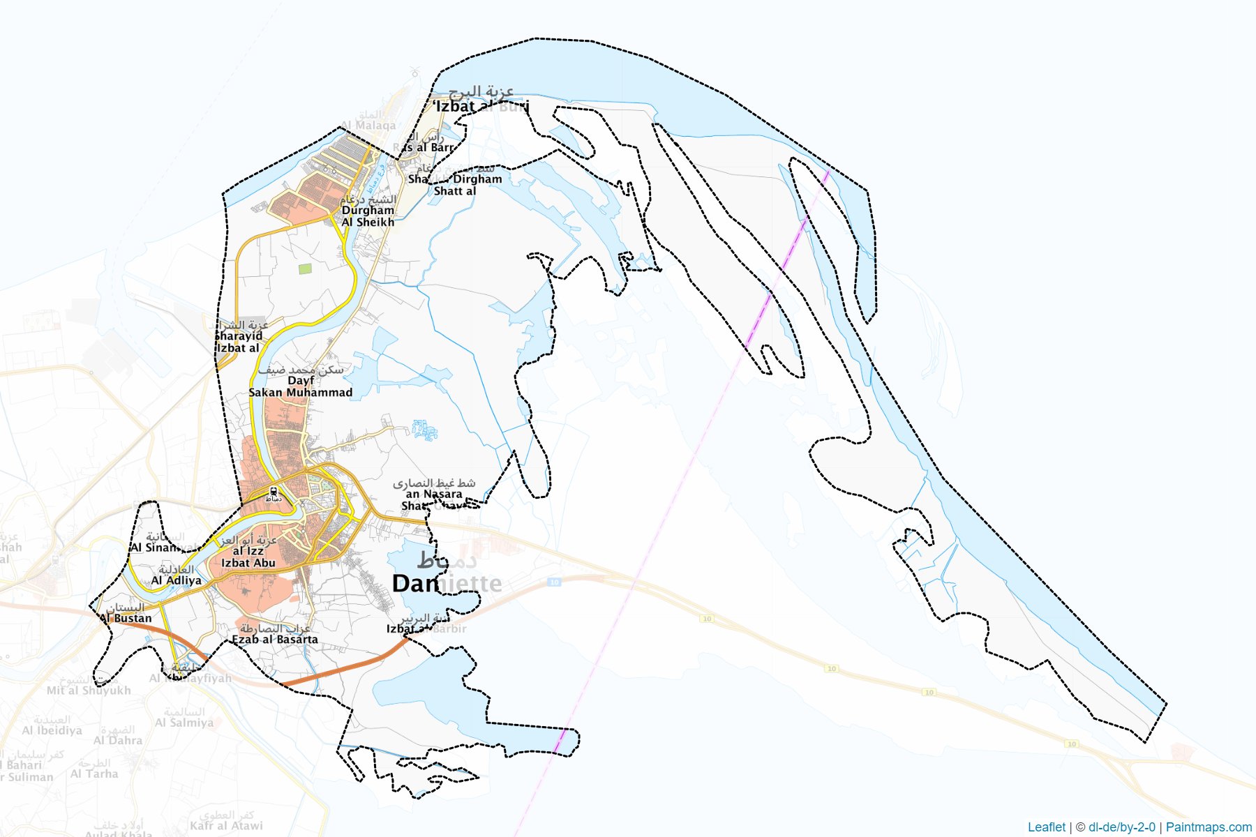 Muestras de recorte de mapas Domiat (Dumyat)-1