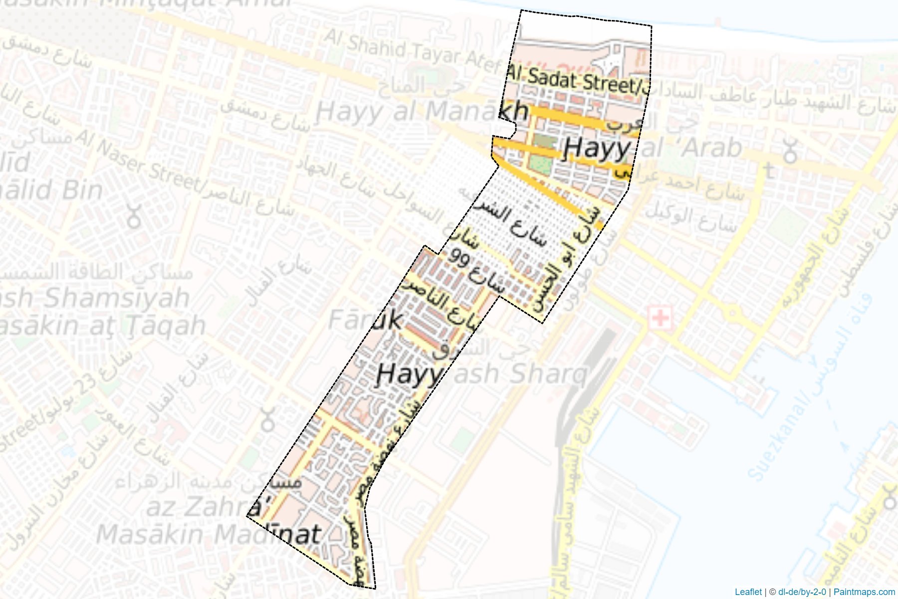 Muestras de recorte de mapas El-Arab (Bur Sa`id)-1