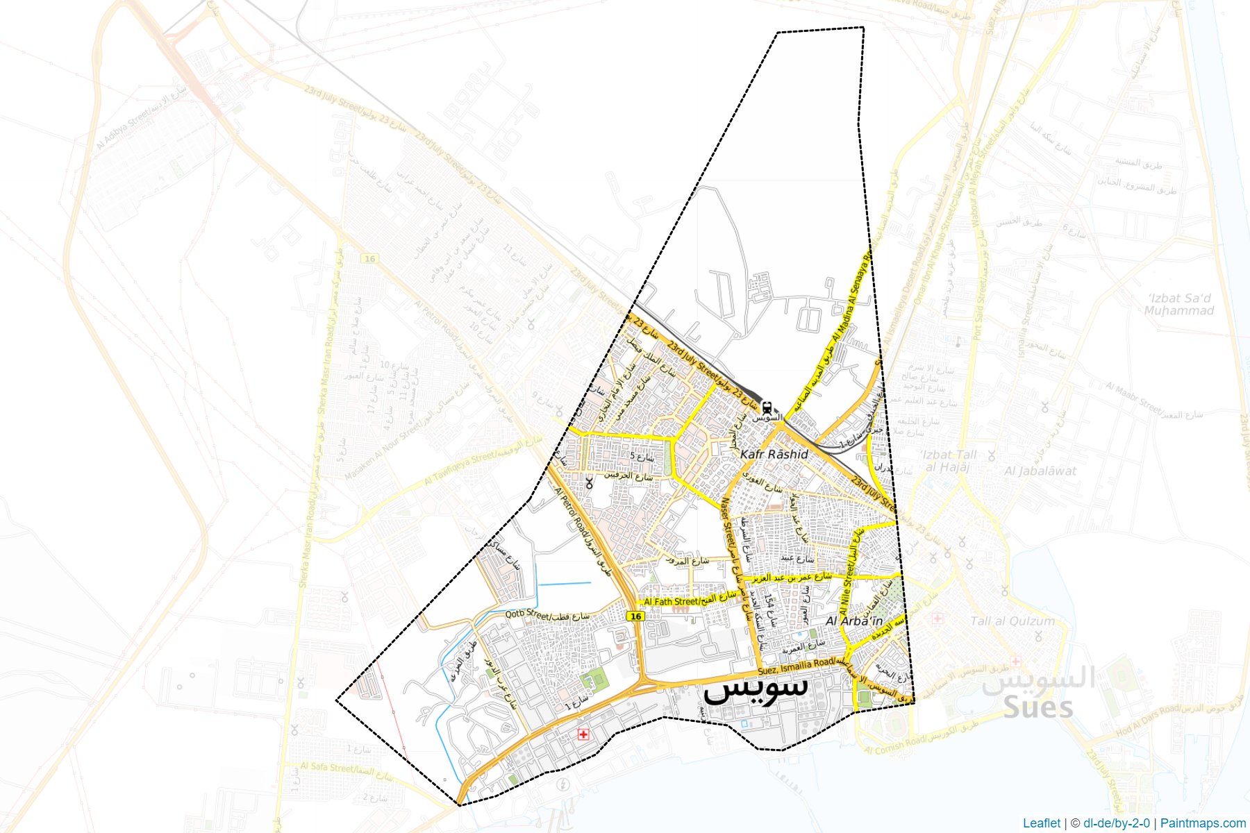 Muestras de recorte de mapas El-Arbe'in (As Suways)-1