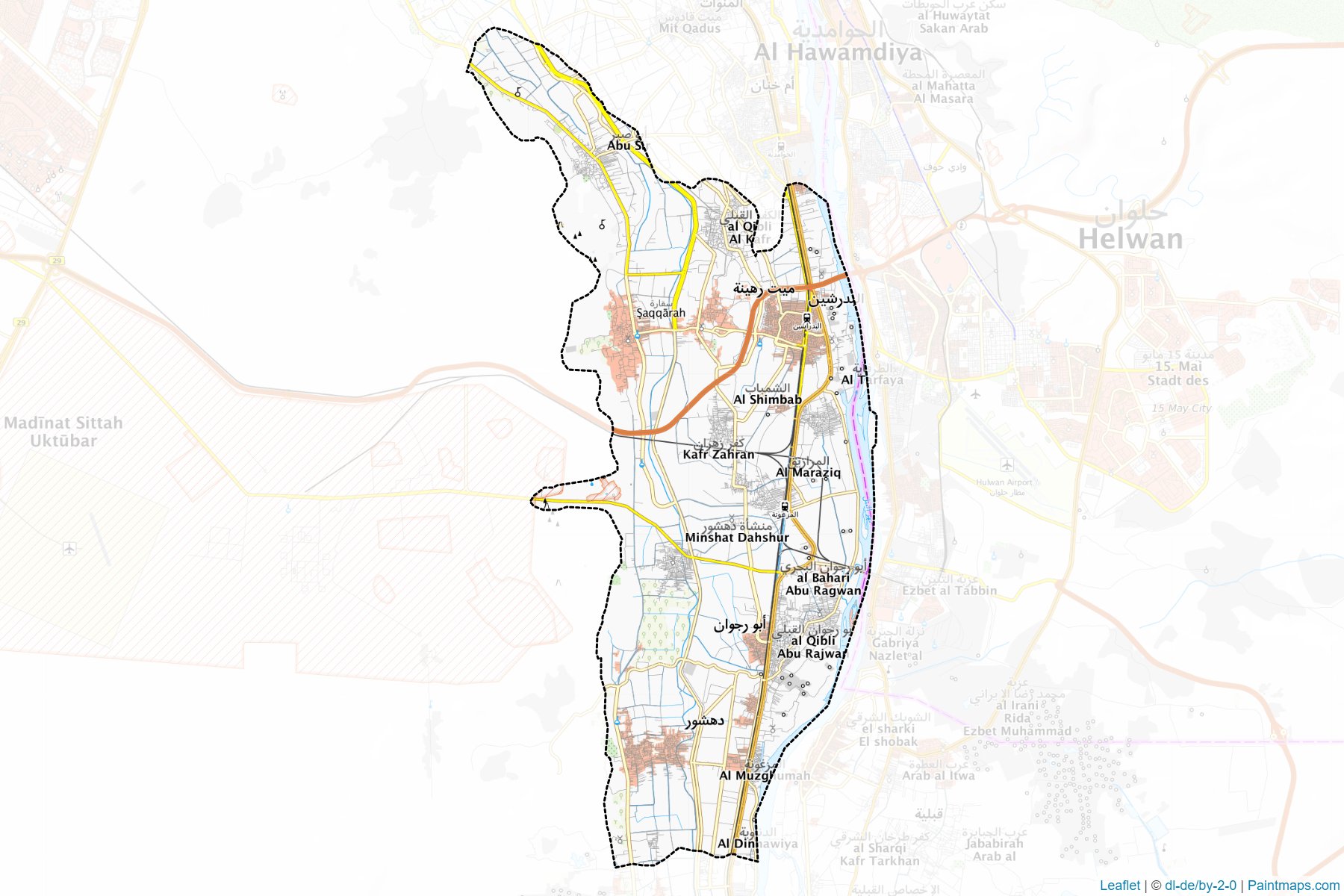 Muestras de recorte de mapas El-Badrashein (Al Jizah)-1