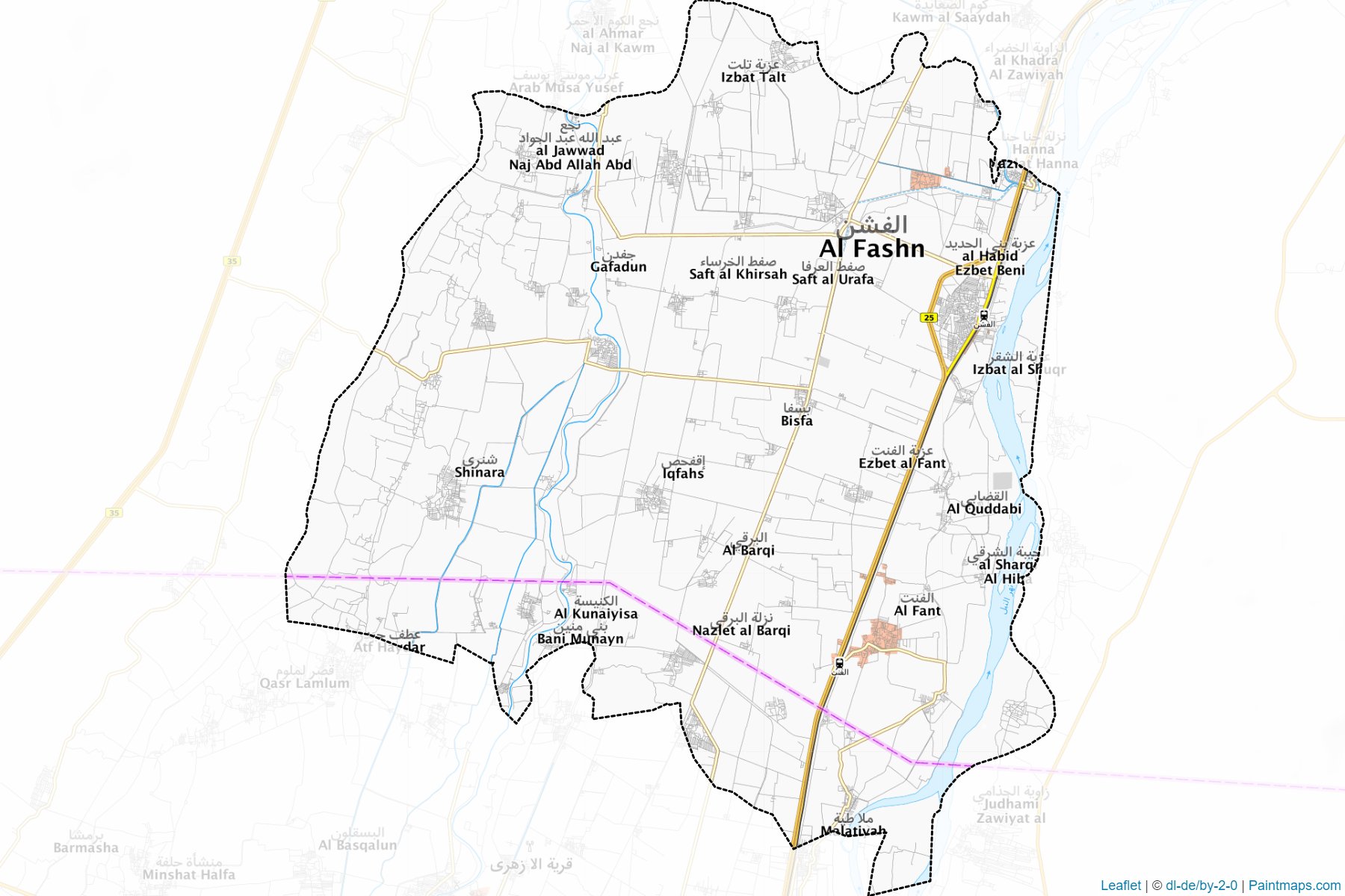 Muestras de recorte de mapas El-Fashn (Bani Suwayf)-1