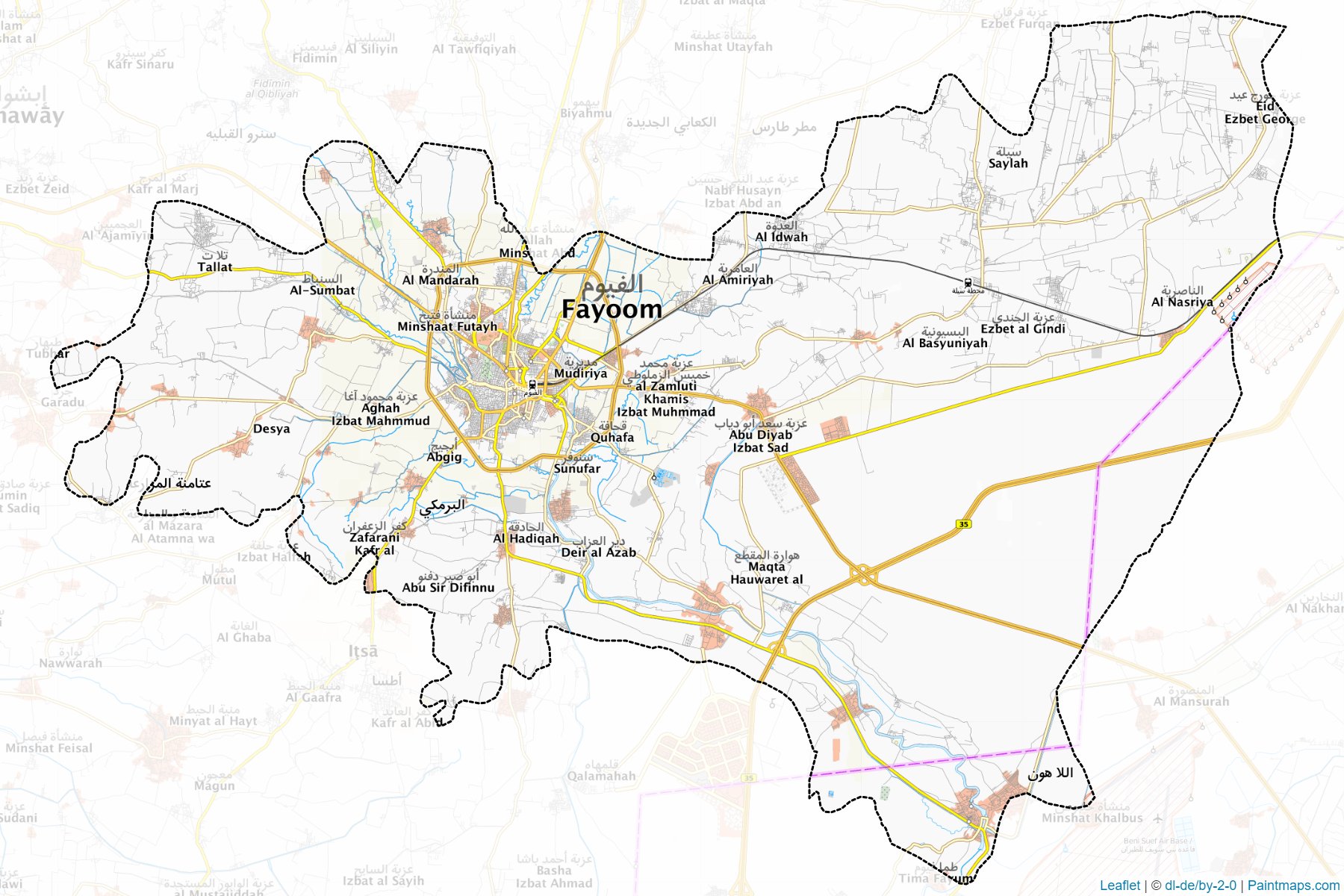 Muestras de recorte de mapas El-Fayoum (Al Fayyum)-1