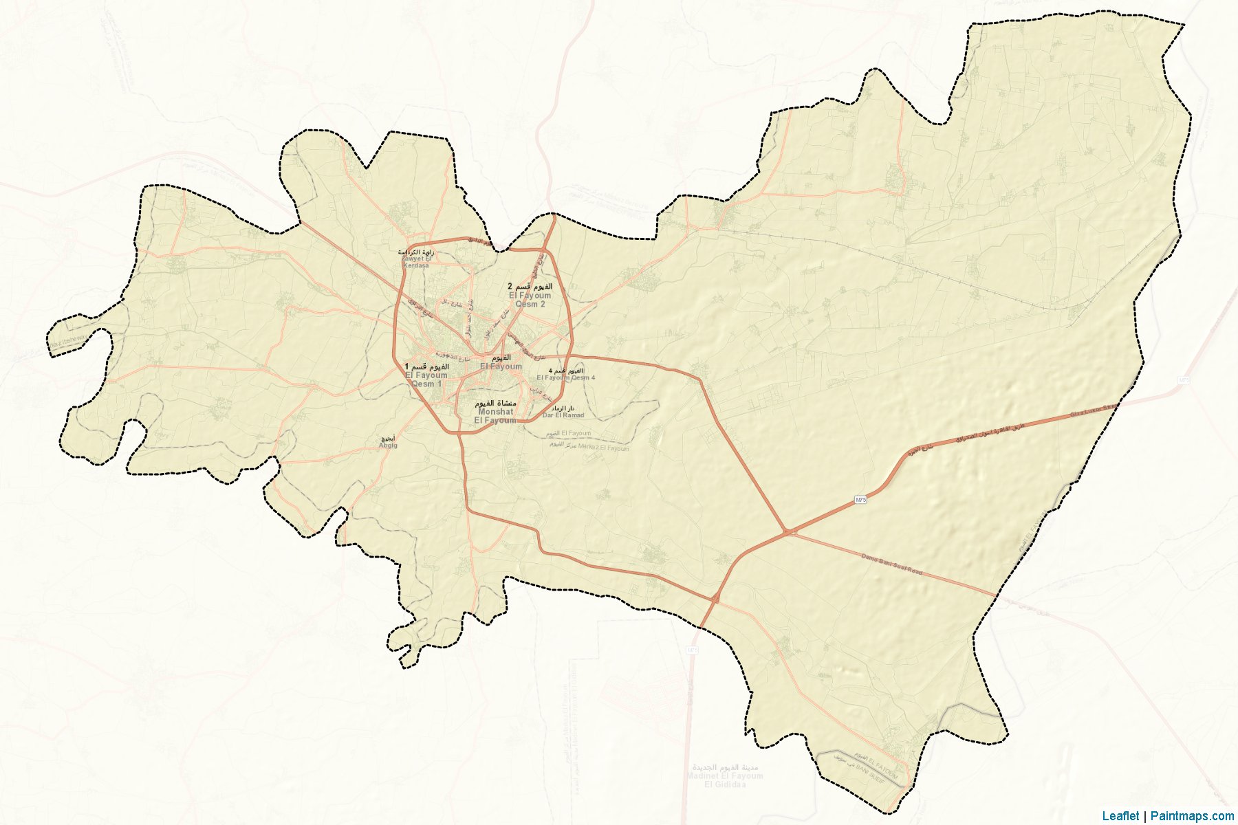 Muestras de recorte de mapas El-Fayoum (Al Fayyum)-2