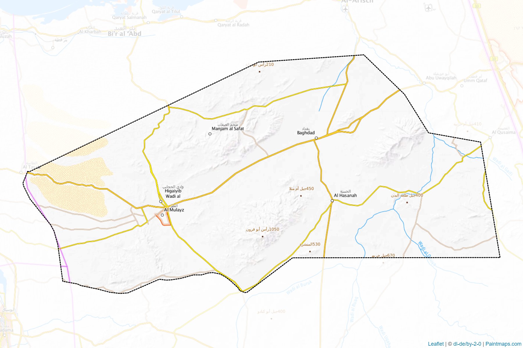 Muestras de recorte de mapas El-Hasanah (Shamal Sina')-1