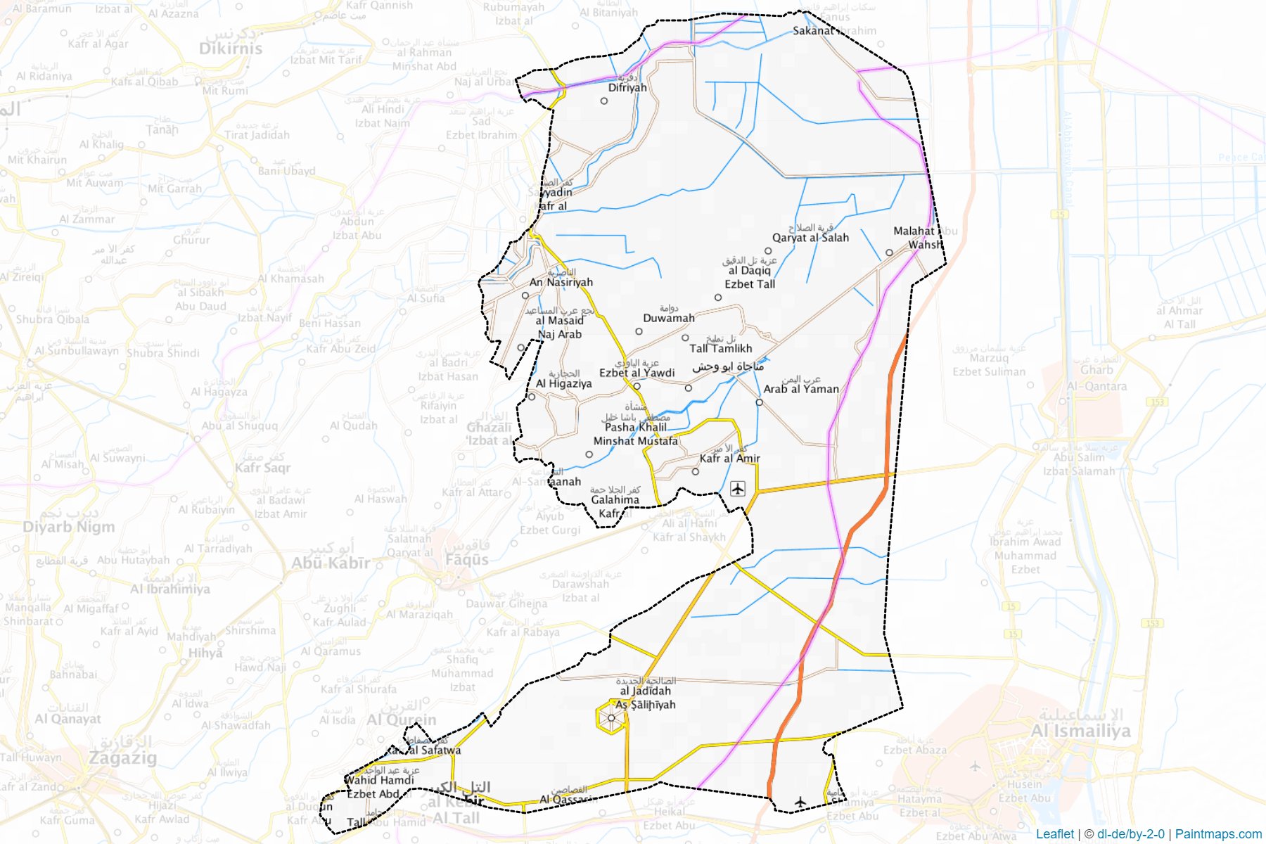 Muestras de recorte de mapas El-Hoseineyah (Ash Sharqiyah)-1