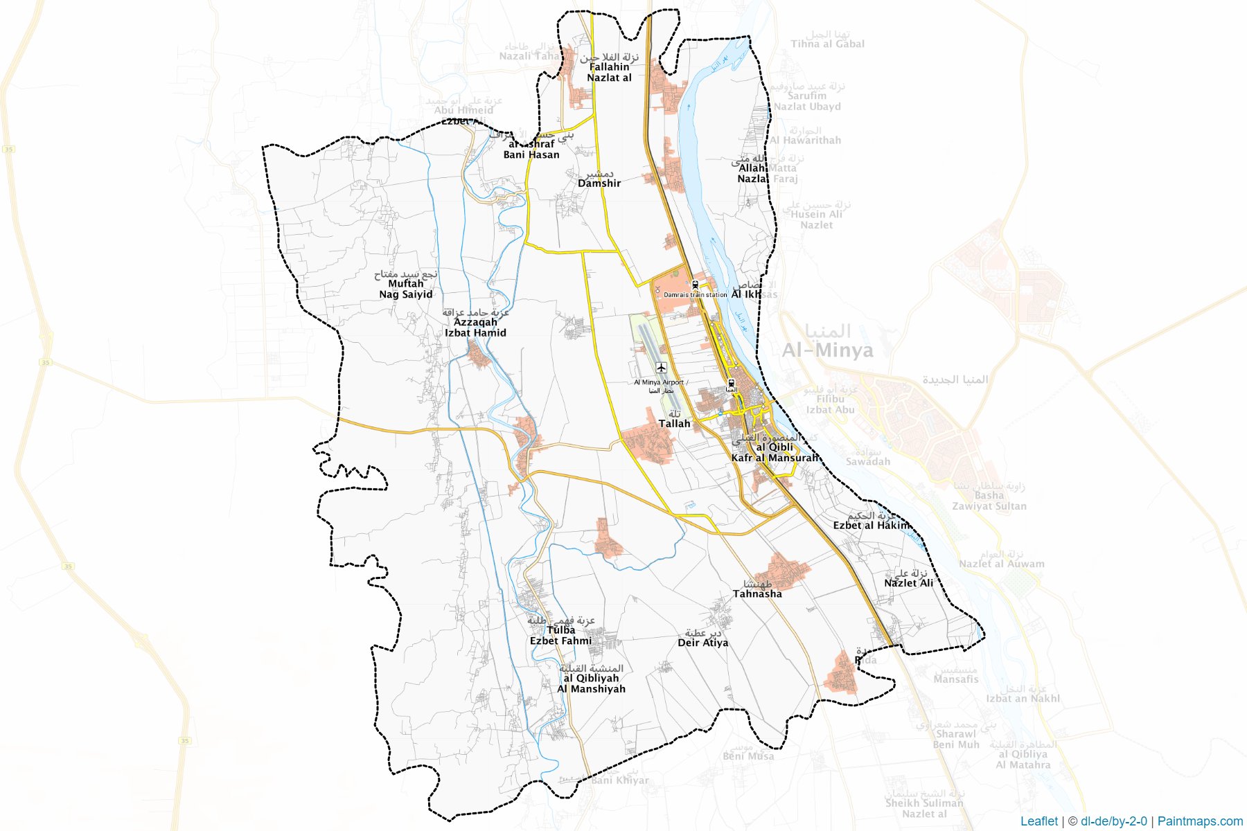 Muestras de recorte de mapas El-Menya (Al Minya)-1