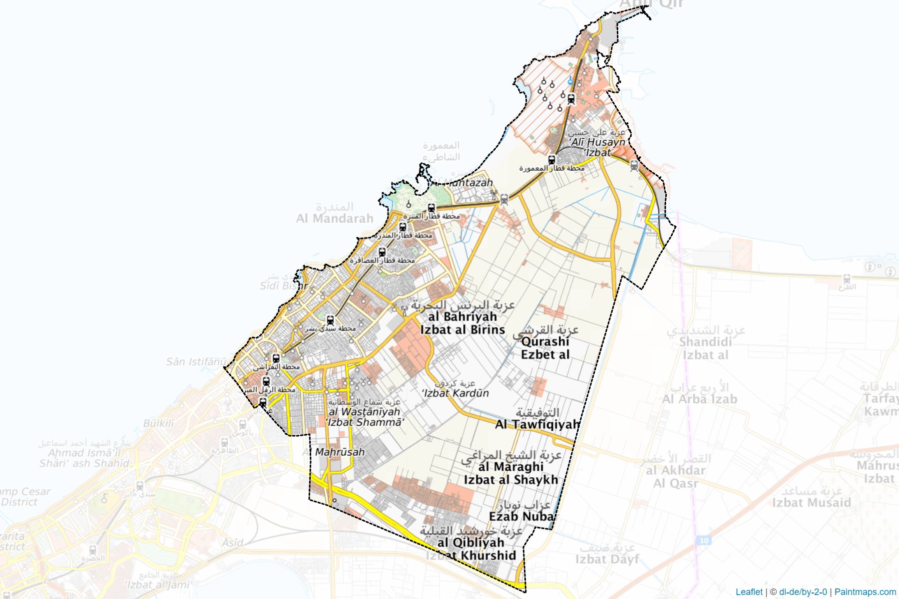 Muestras de recorte de mapas El-Montazah (Al Iskandariyah)-1