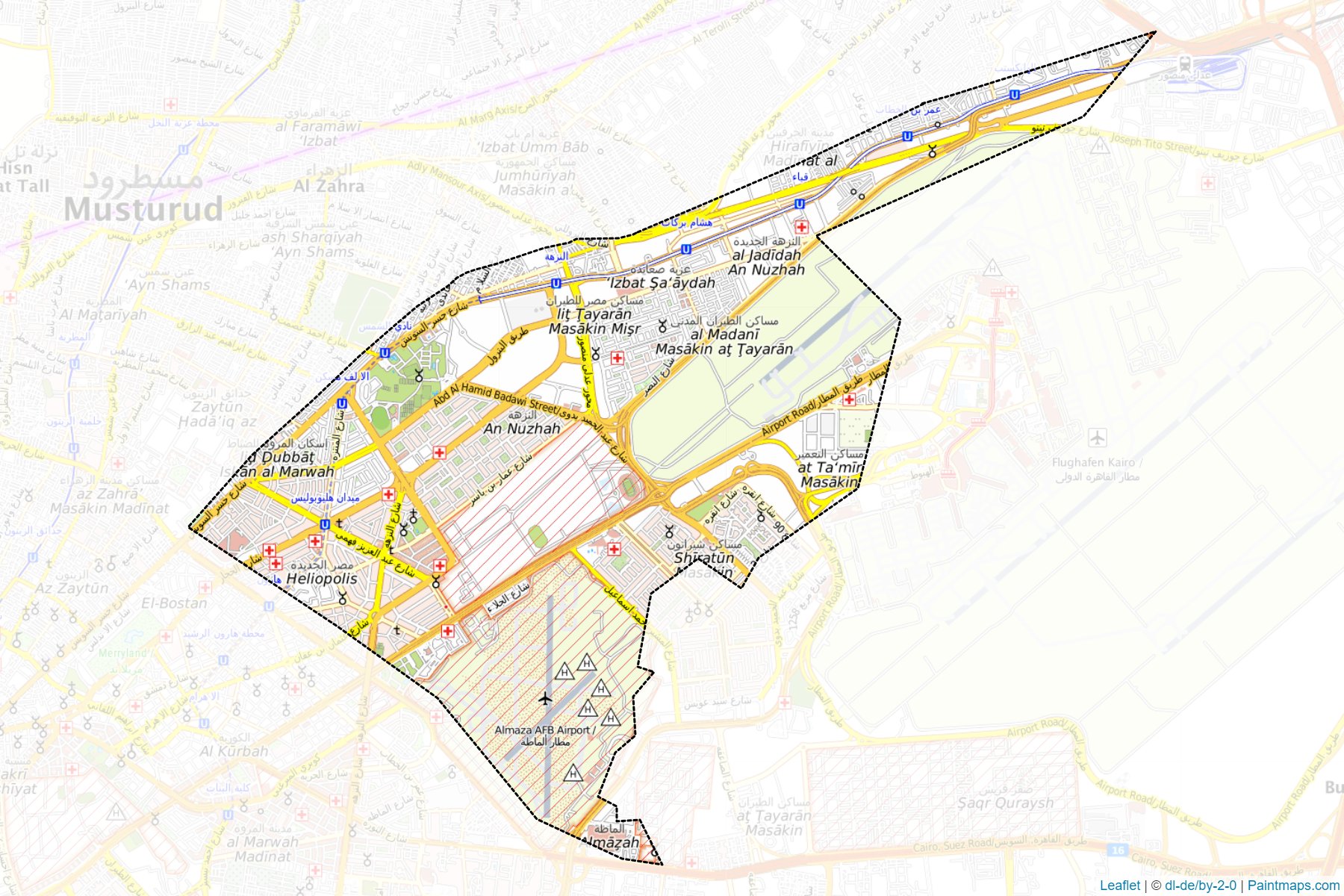 Muestras de recorte de mapas El-Nozhah (Al Qahirah)-1