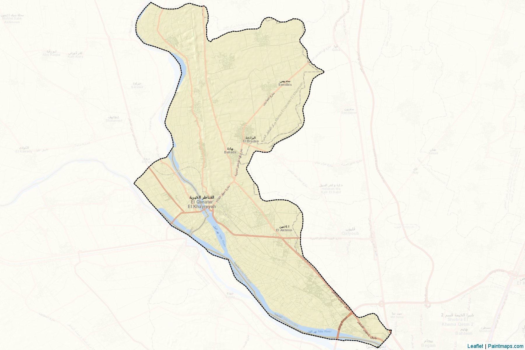 Muestras de recorte de mapas El-Qanater El-Khaireyah (Al Qalyubiyah)-2