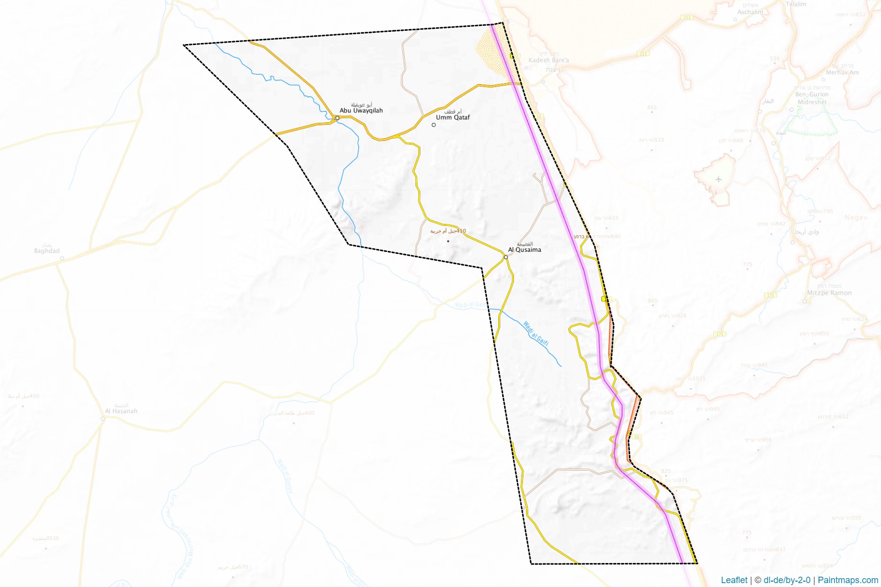 Muestras de recorte de mapas El-Qaseemah (Shamal Sina')-1