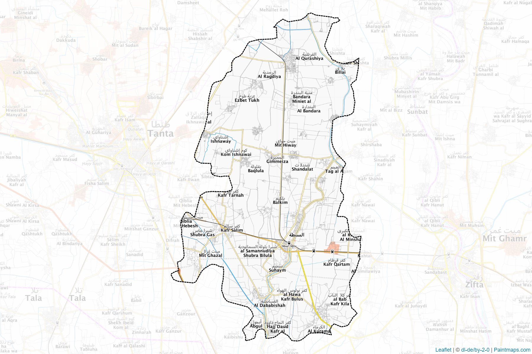 Muestras de recorte de mapas El-Santah (Al Gharbiyah)-1