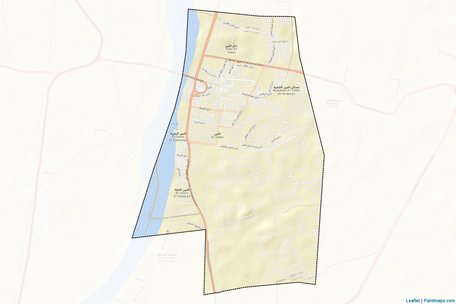 Muestras de recorte de mapas El-Tebeen (Al Qahirah)-2