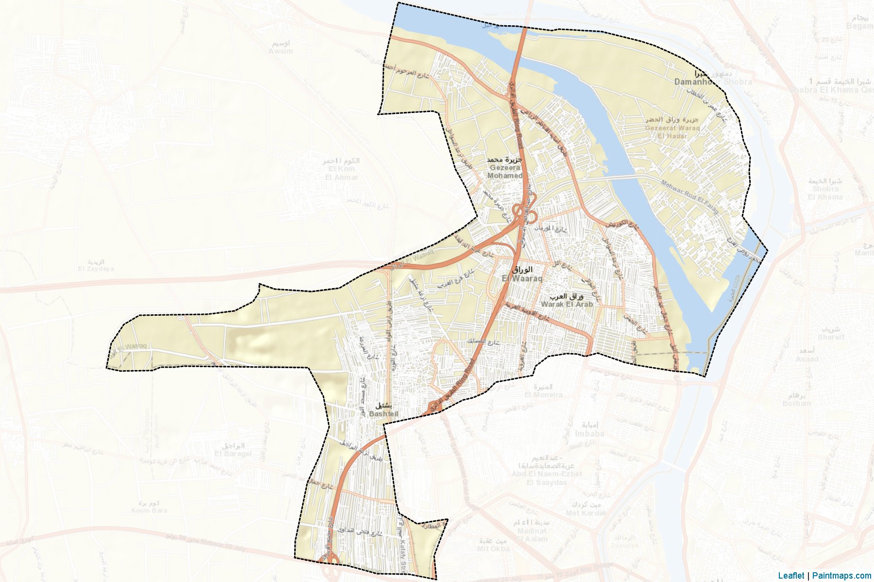 Muestras de recorte de mapas El-Warraq (Al Jizah)-2