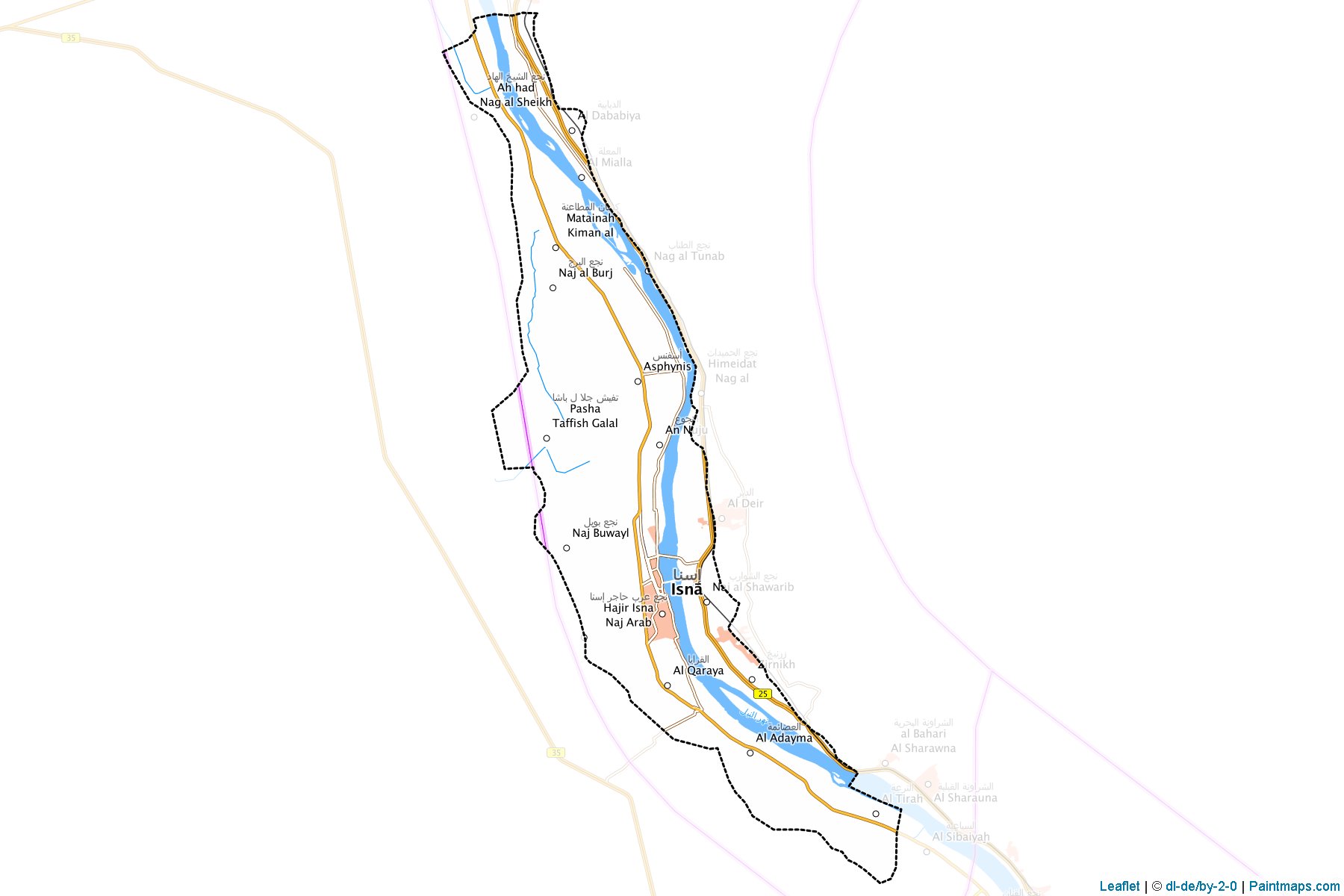 Muestras de recorte de mapas Esna (Qina)-1