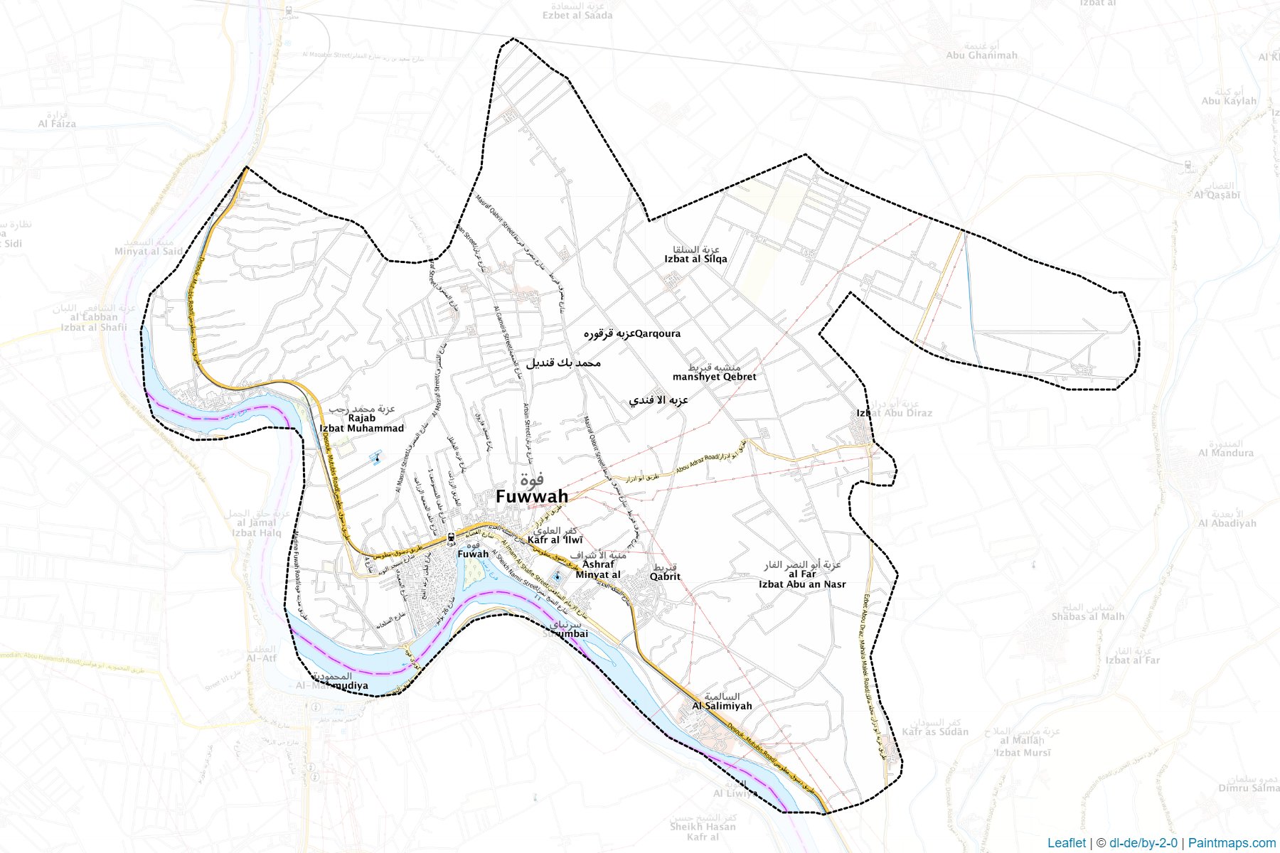 Muestras de recorte de mapas Fowah (Kafr ash Shaykh)-1