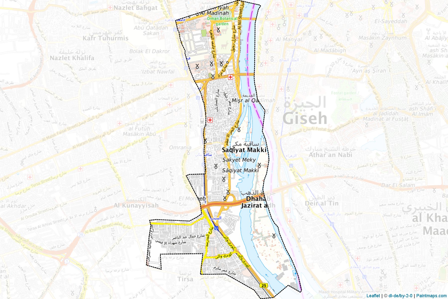 Muestras de recorte de mapas Giza (Al Jizah)-1