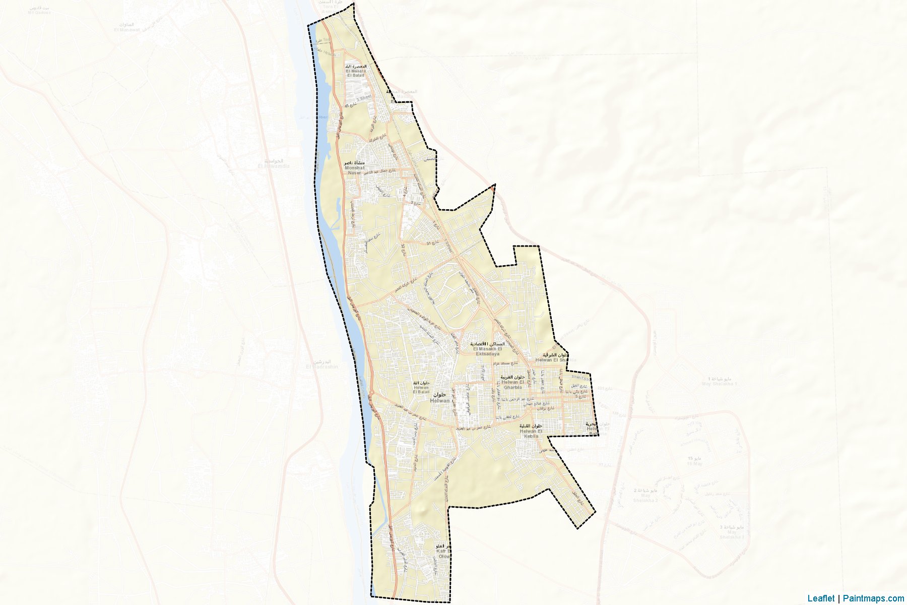 Muestras de recorte de mapas Helwan (Al Qahirah)-2