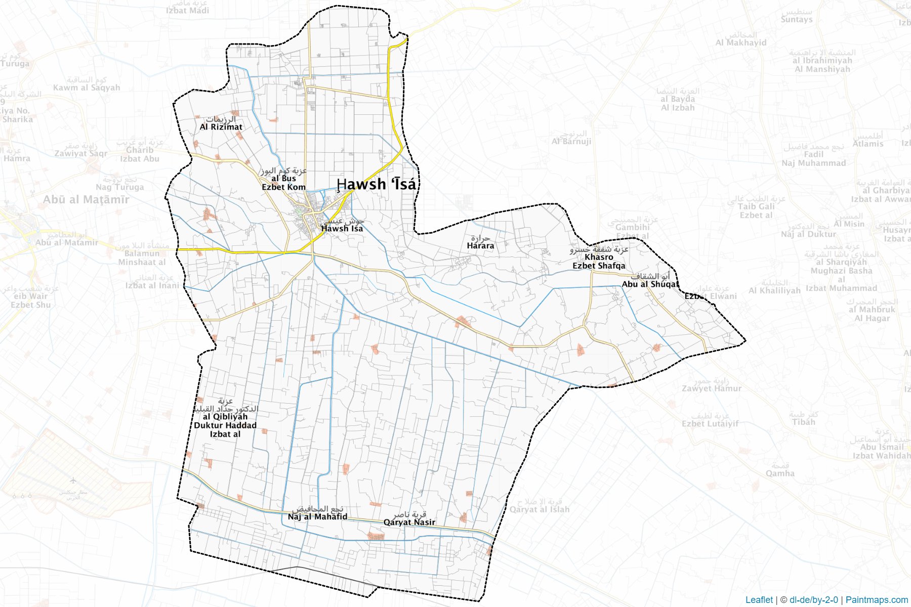 Muestras de recorte de mapas Housh Eisa (Al Buhayrah)-1