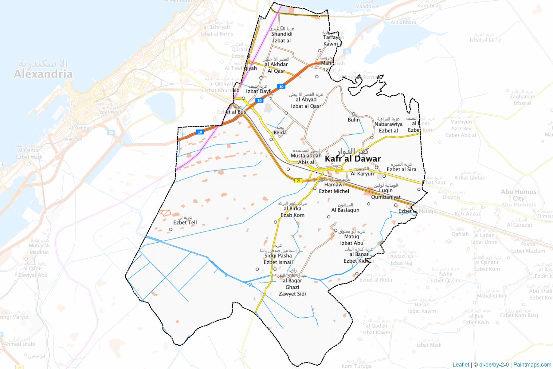 Muestras de recorte de mapas Kafr El-Dawwar (Al Buhayrah)-1