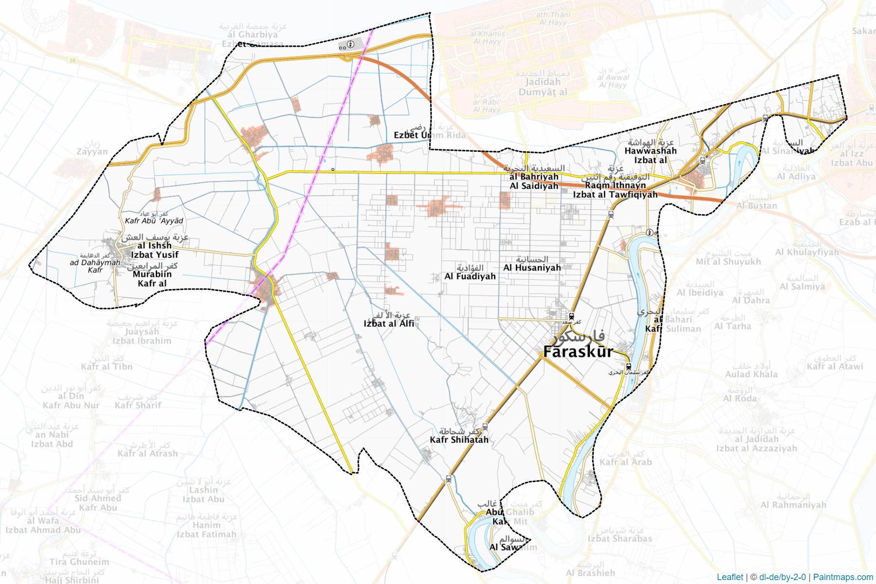 Muestras de recorte de mapas Kafr Sa'd (Dumyat)-1