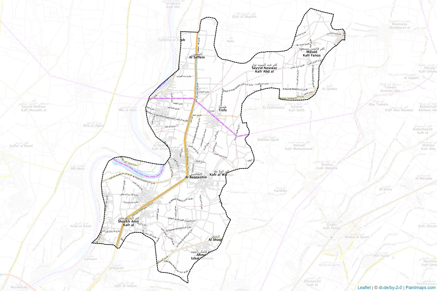 Muestras de recorte de mapas Kafr Shokr (Al Qalyubiyah)-1