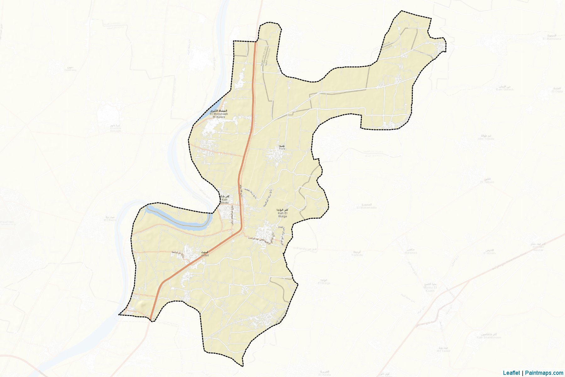 Muestras de recorte de mapas Kafr Shokr (Al Qalyubiyah)-2