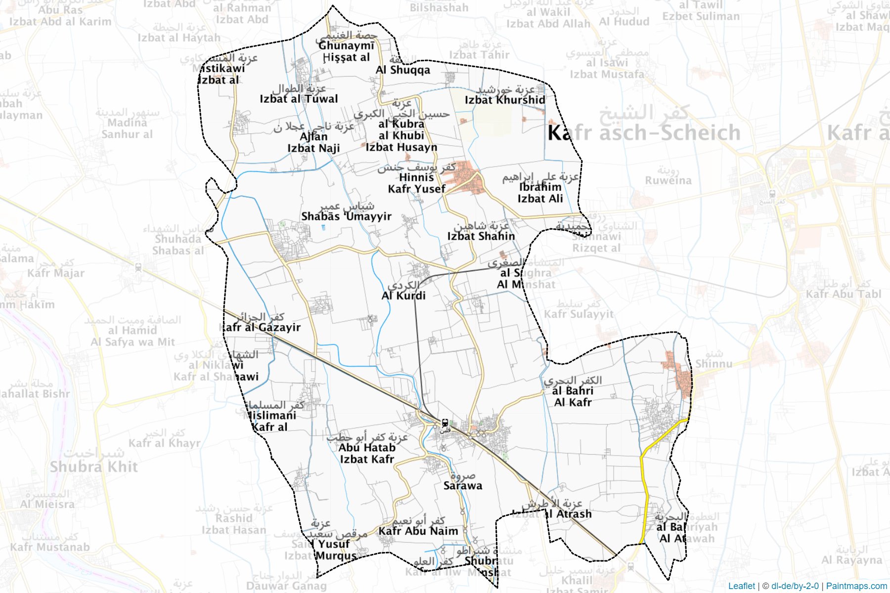 Muestras de recorte de mapas Keleen (Kafr ash Shaykh)-1