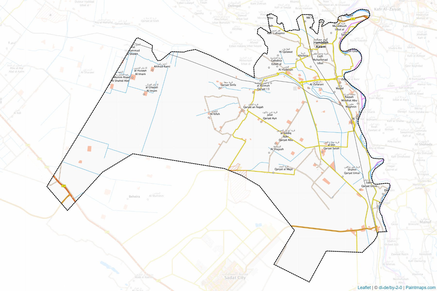 Muestras de recorte de mapas Koum Hamadah (Al Buhayrah)-1