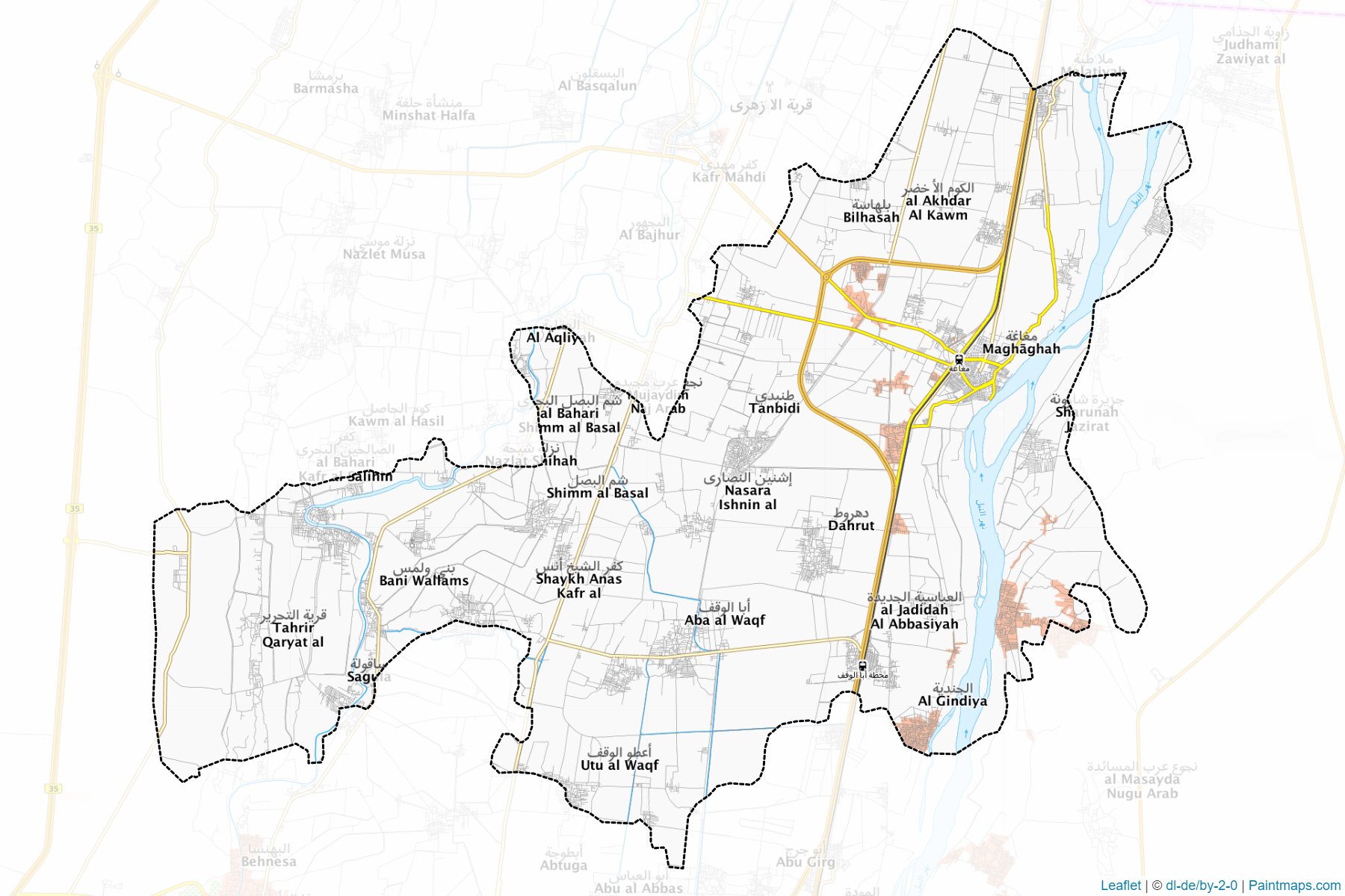 Muestras de recorte de mapas Maghaghah (Al Minya)-1