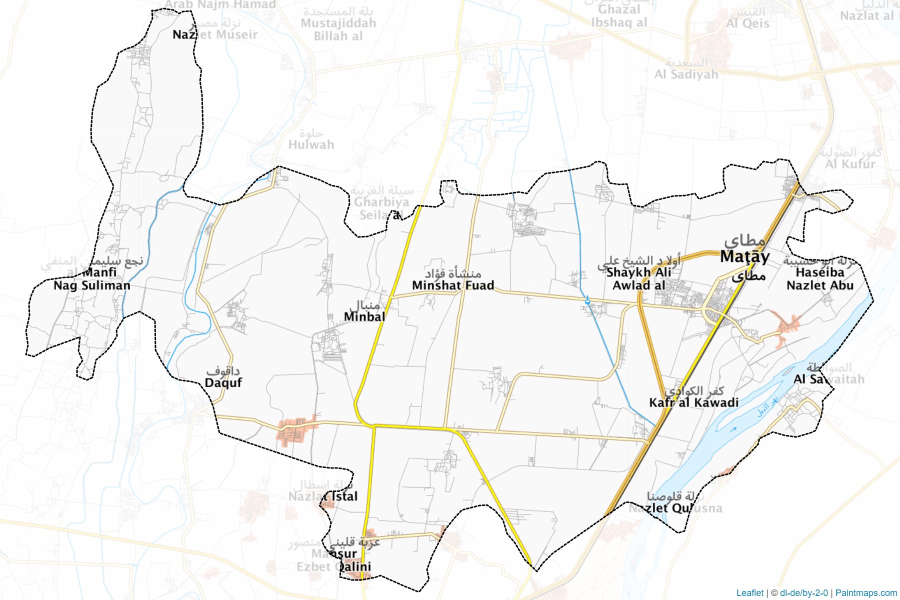 Muestras de recorte de mapas Matay (Al Minya)-1