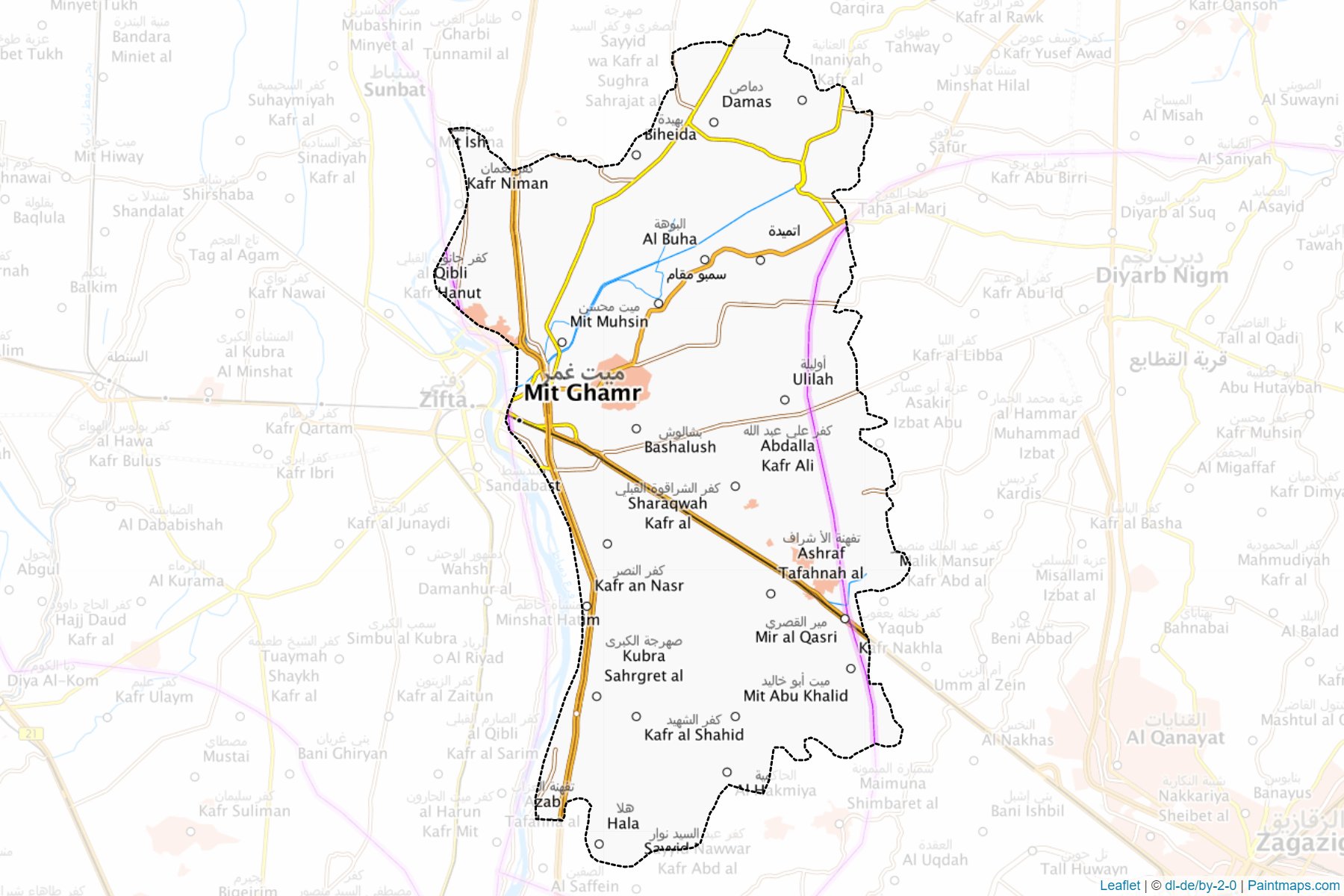 Muestras de recorte de mapas Meet Ghamr (Ad Daqahliyah)-1