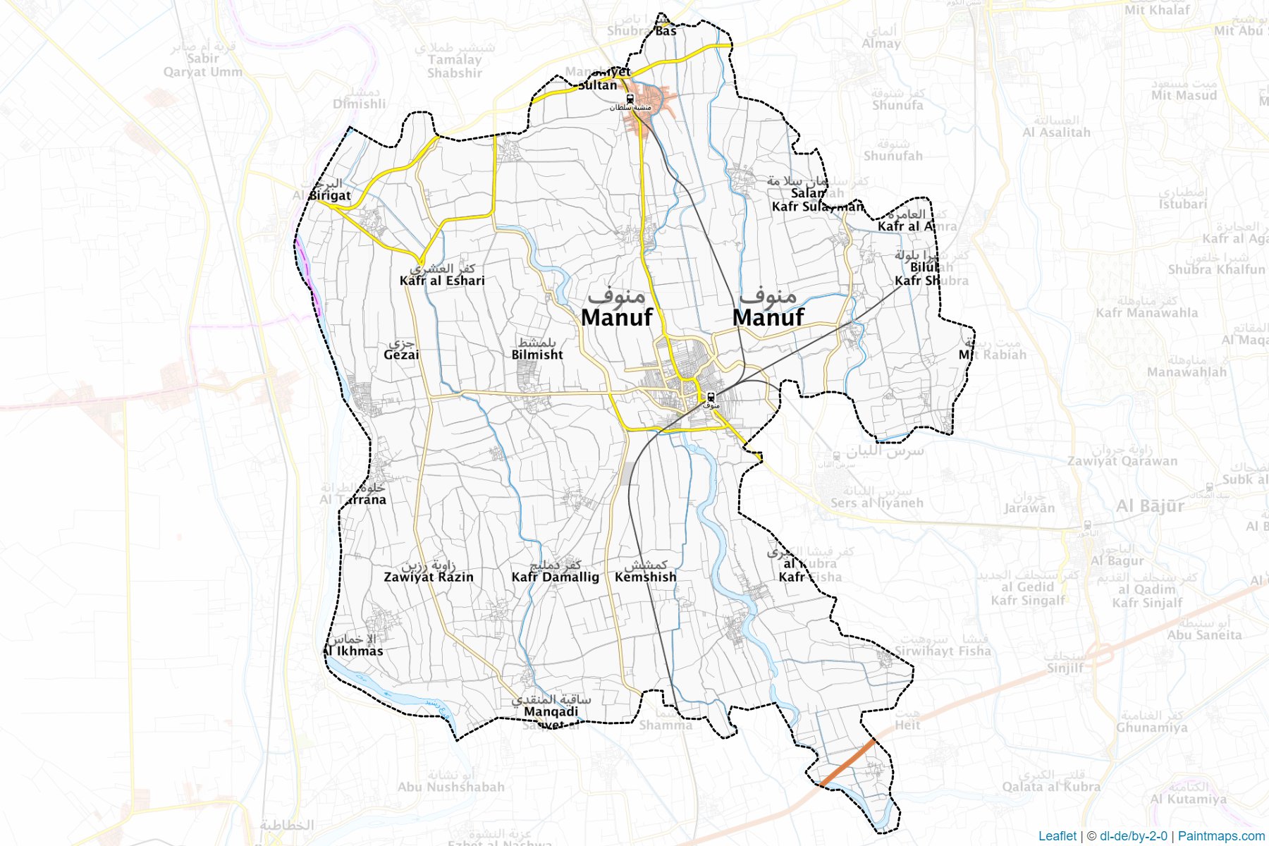 Muestras de recorte de mapas Menoof (Al Minufiyah)-1