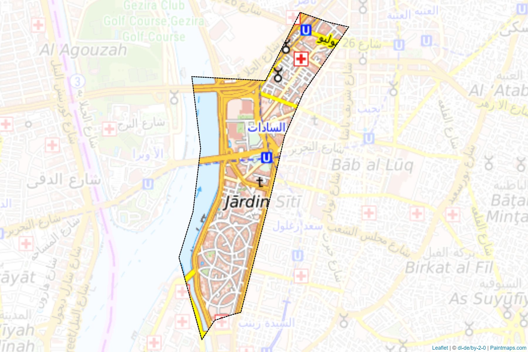 Muestras de recorte de mapas Qasr El-Nil (Al Qahirah)-1