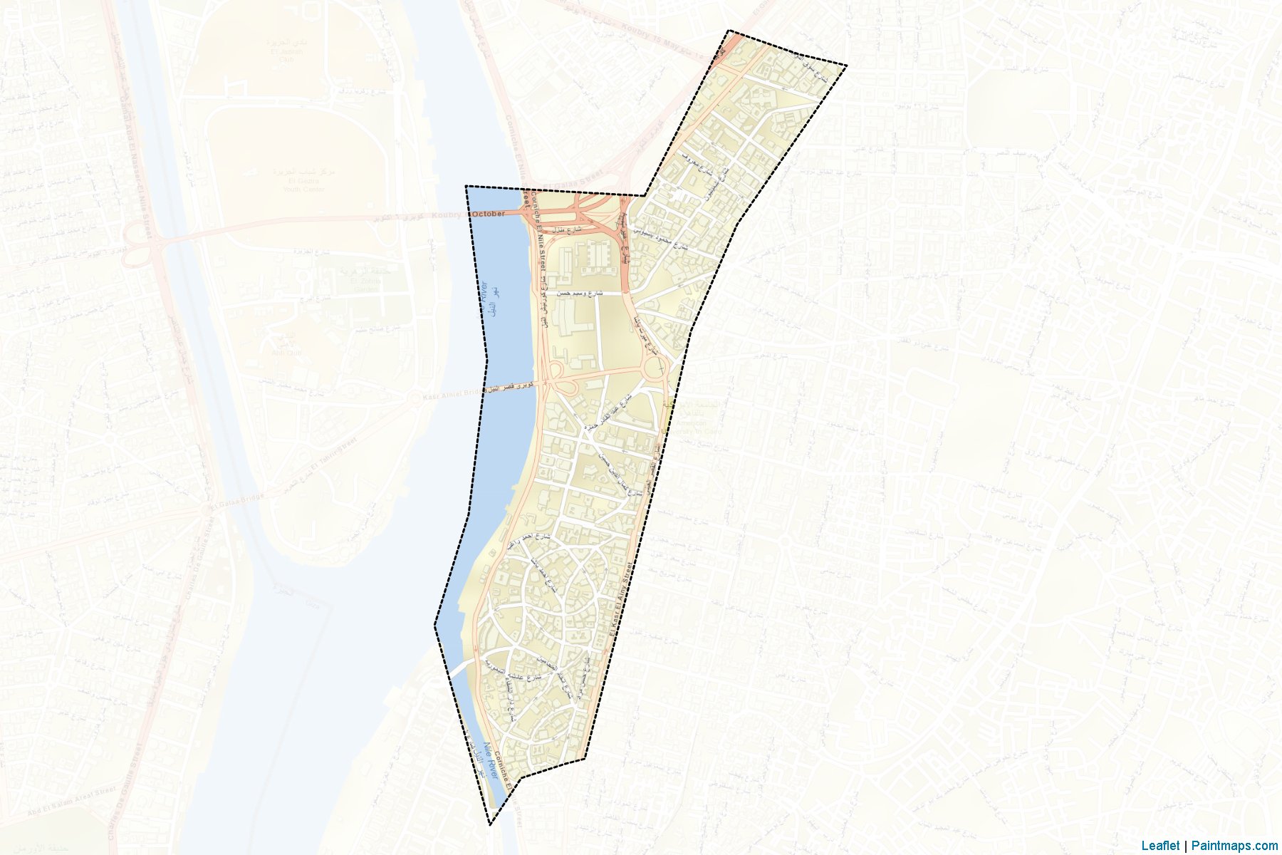 Muestras de recorte de mapas Qasr El-Nil (Al Qahirah)-2