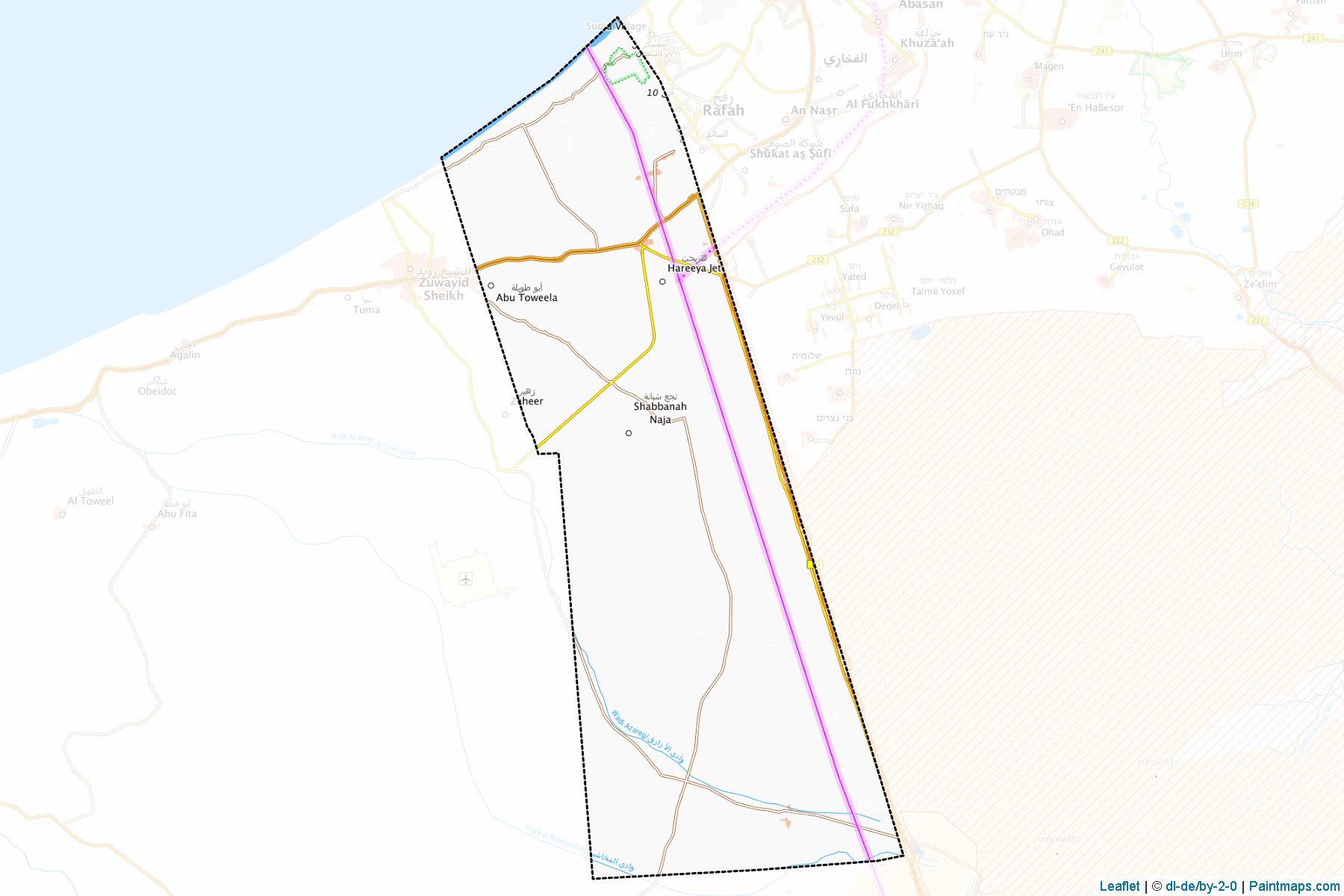 Muestras de recorte de mapas Rafah (Shamal Sina')-1