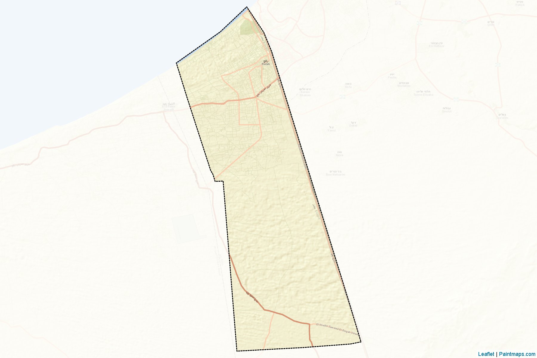 Muestras de recorte de mapas Rafah (Shamal Sina')-2