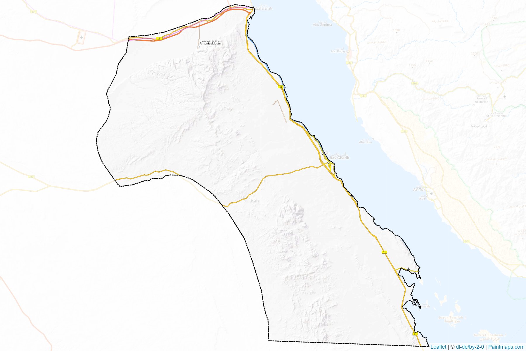 Muestras de recorte de mapas Ras Ghareb (Al Bahr al Ahmar)-1