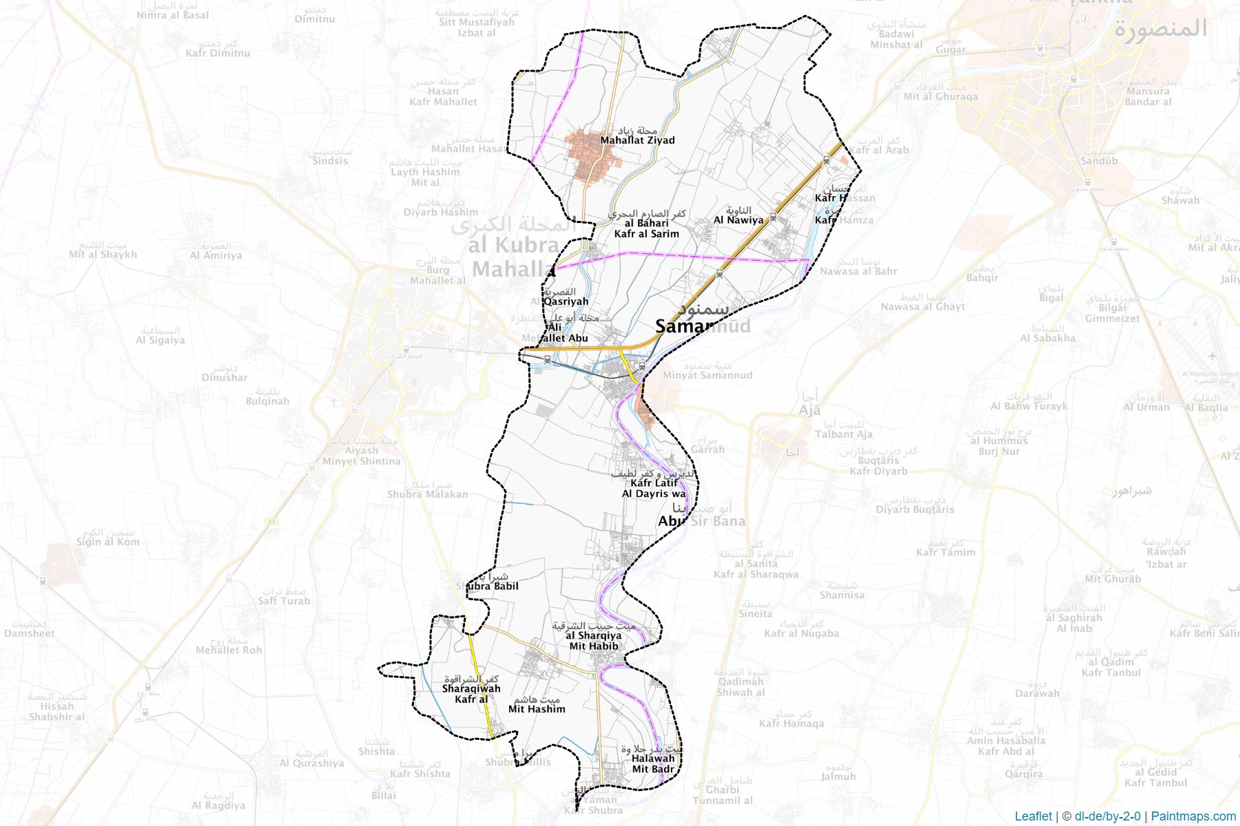 Muestras de recorte de mapas Samanoud (Al Gharbiyah)-1