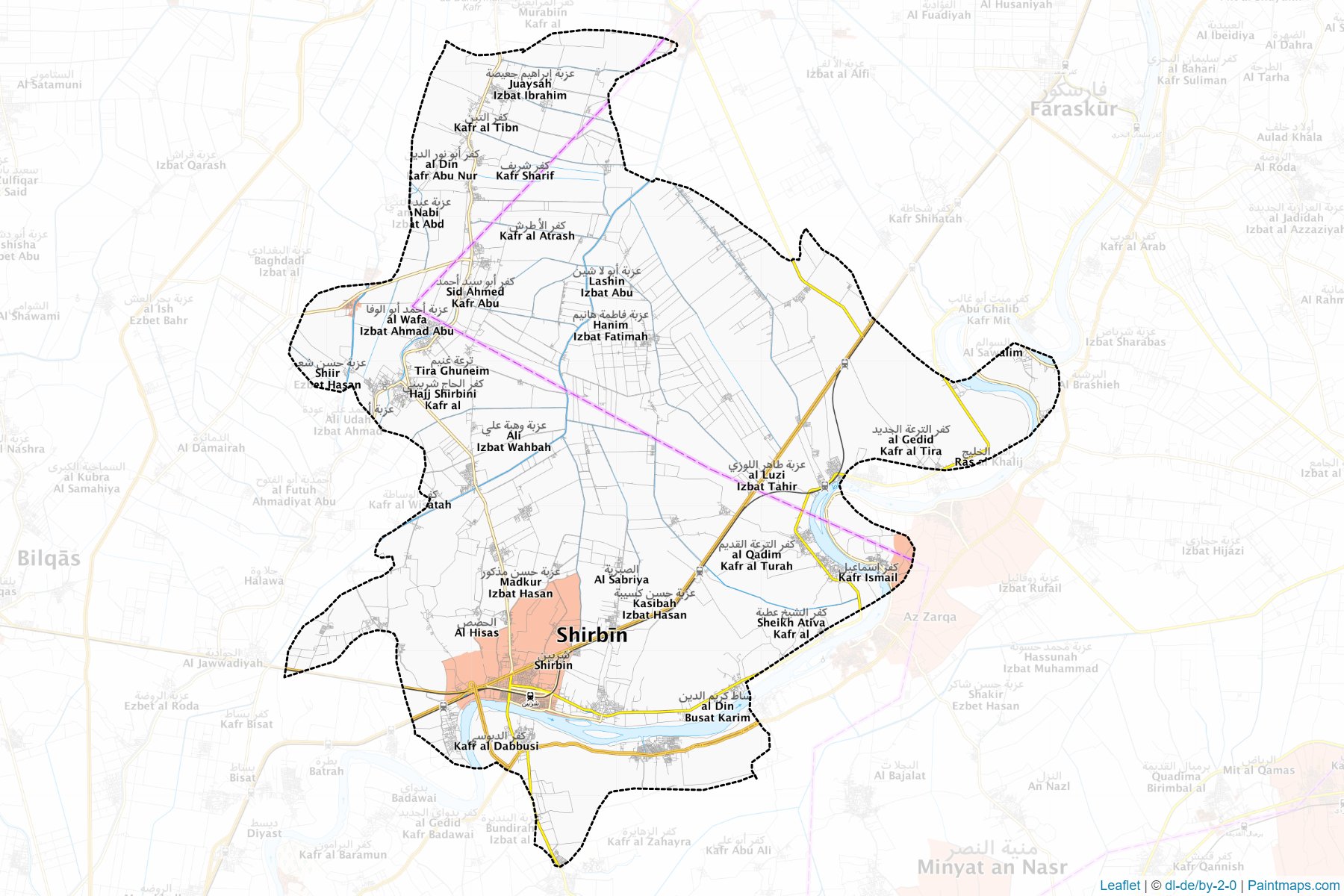 Muestras de recorte de mapas Sherbeen (Ad Daqahliyah)-1