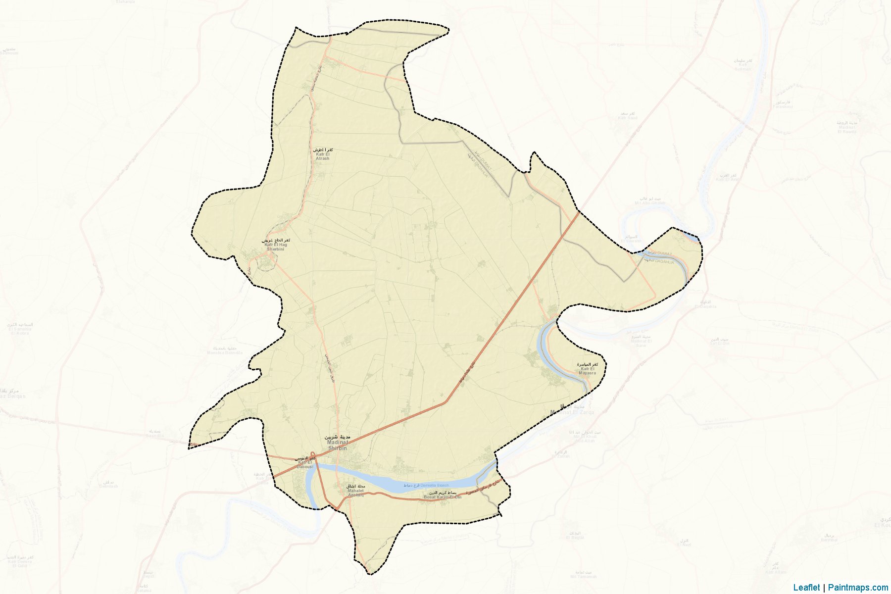 Muestras de recorte de mapas Sherbeen (Ad Daqahliyah)-2